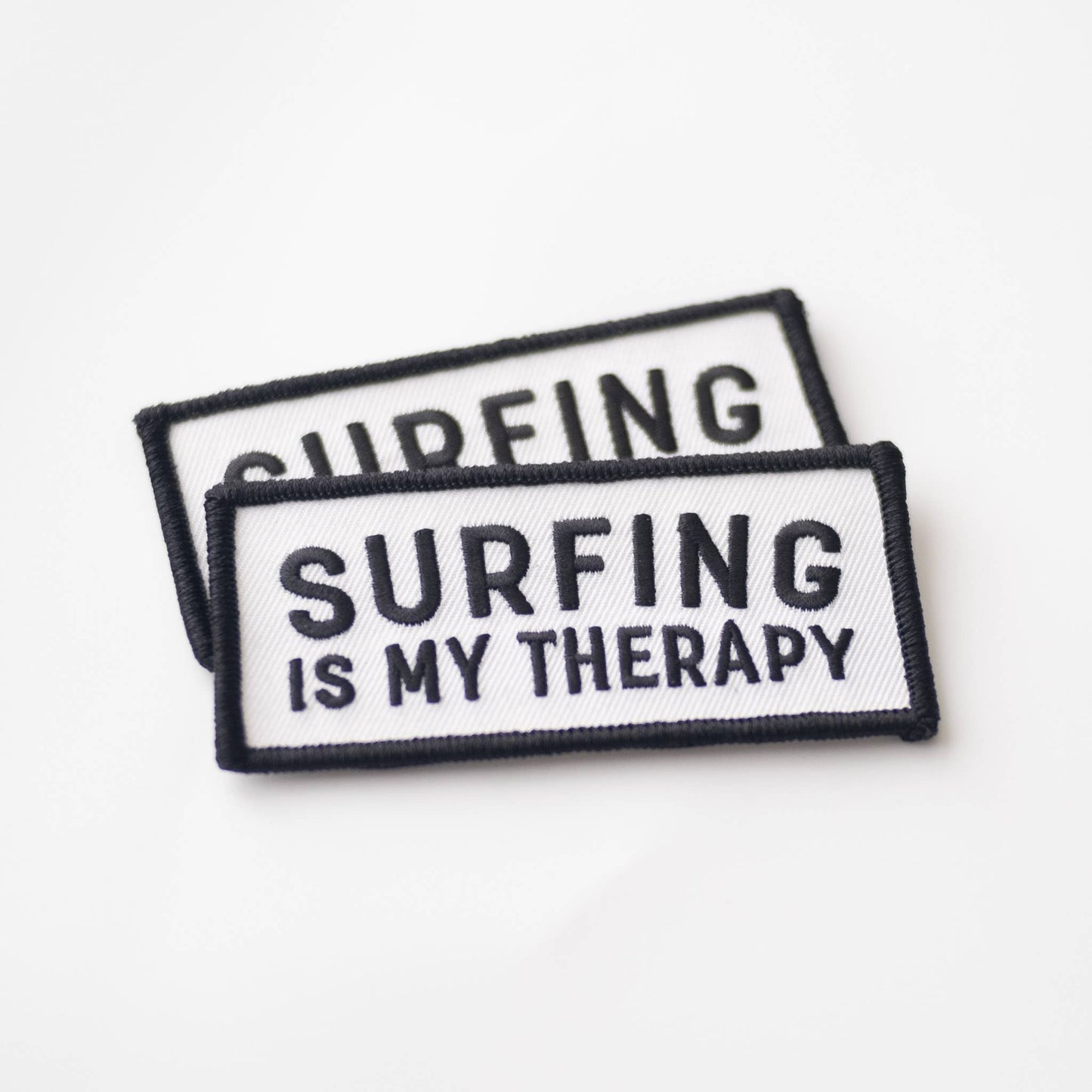 Surfing Is My Therapy Embroidered Iron on Patch