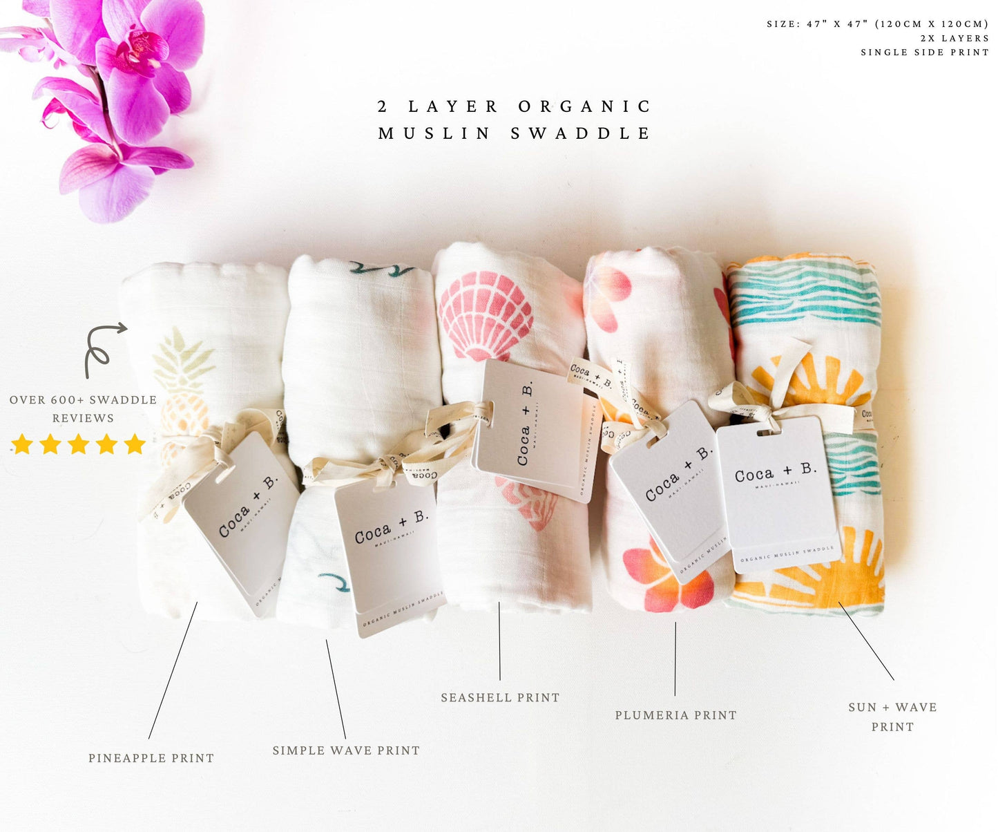 Surfer Wave Organic Bamboo Swaddle