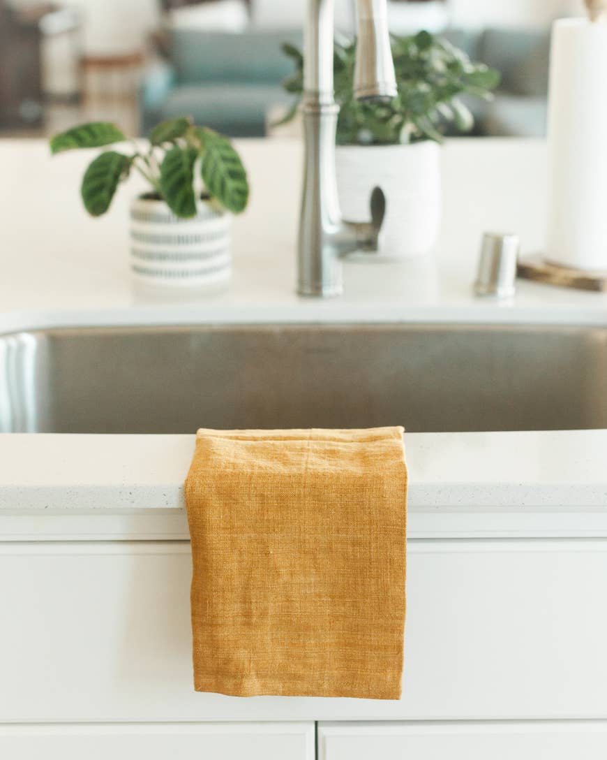 Stone Washed Linen Tea Towel