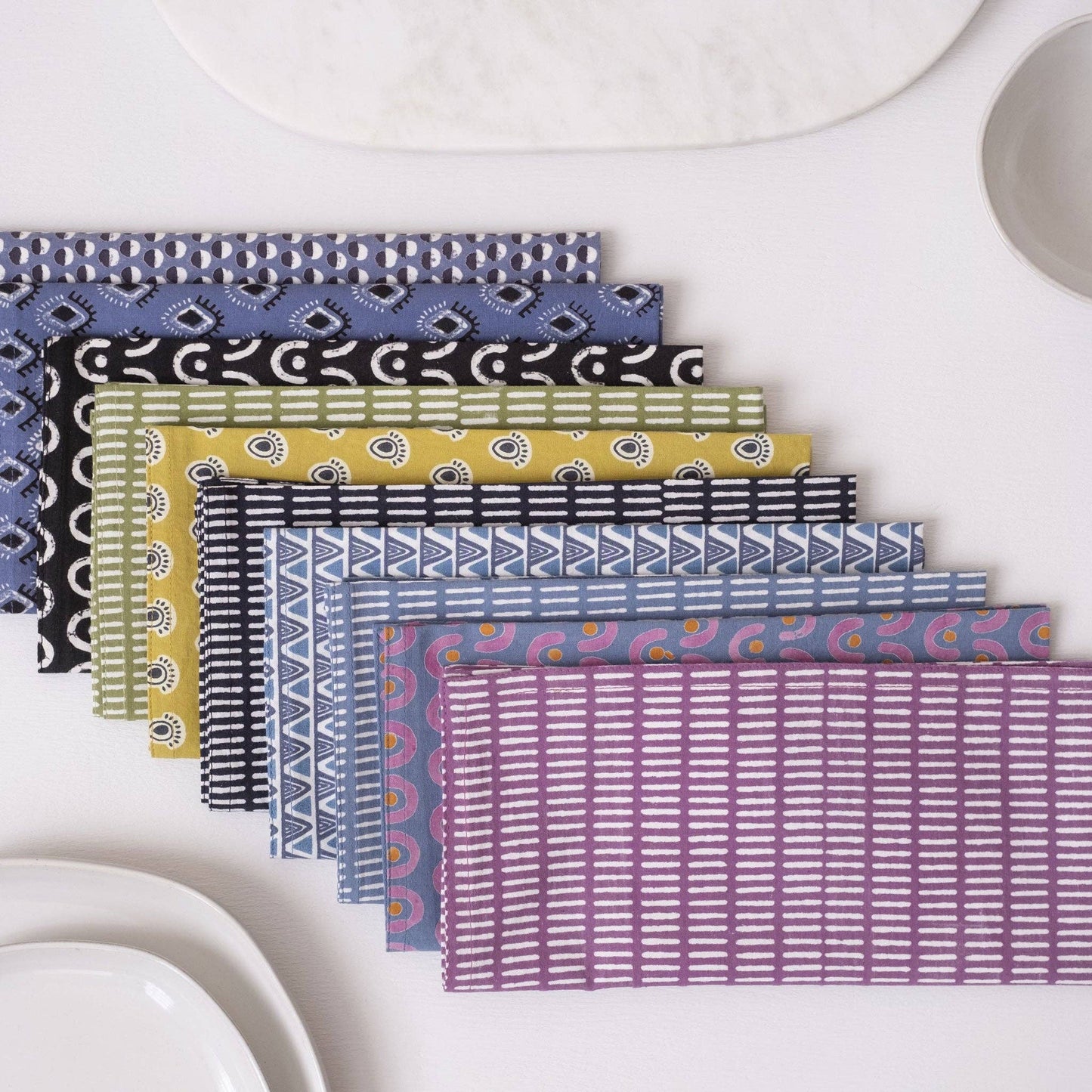 Pontis Stripes Moss Napkins