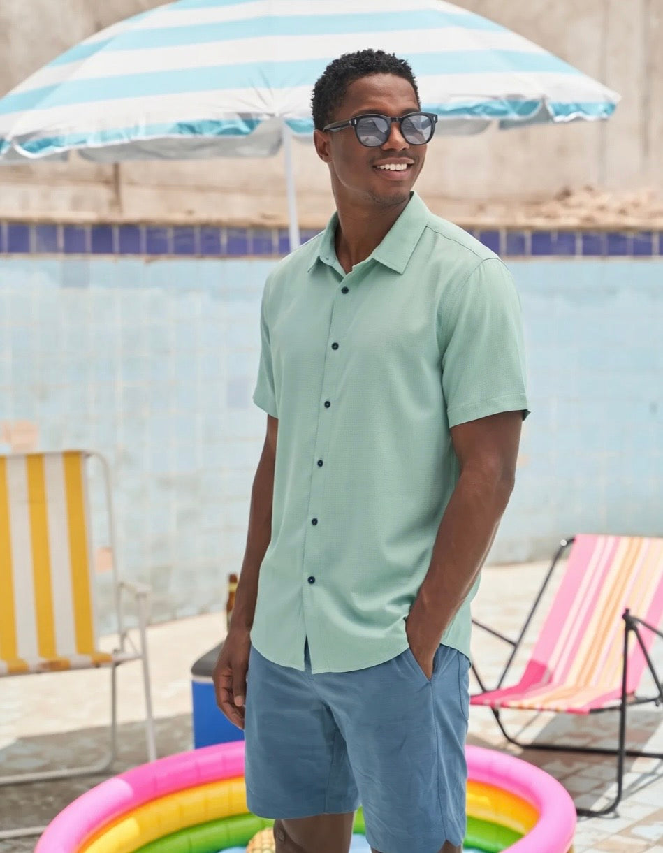Green Mojave Button Up