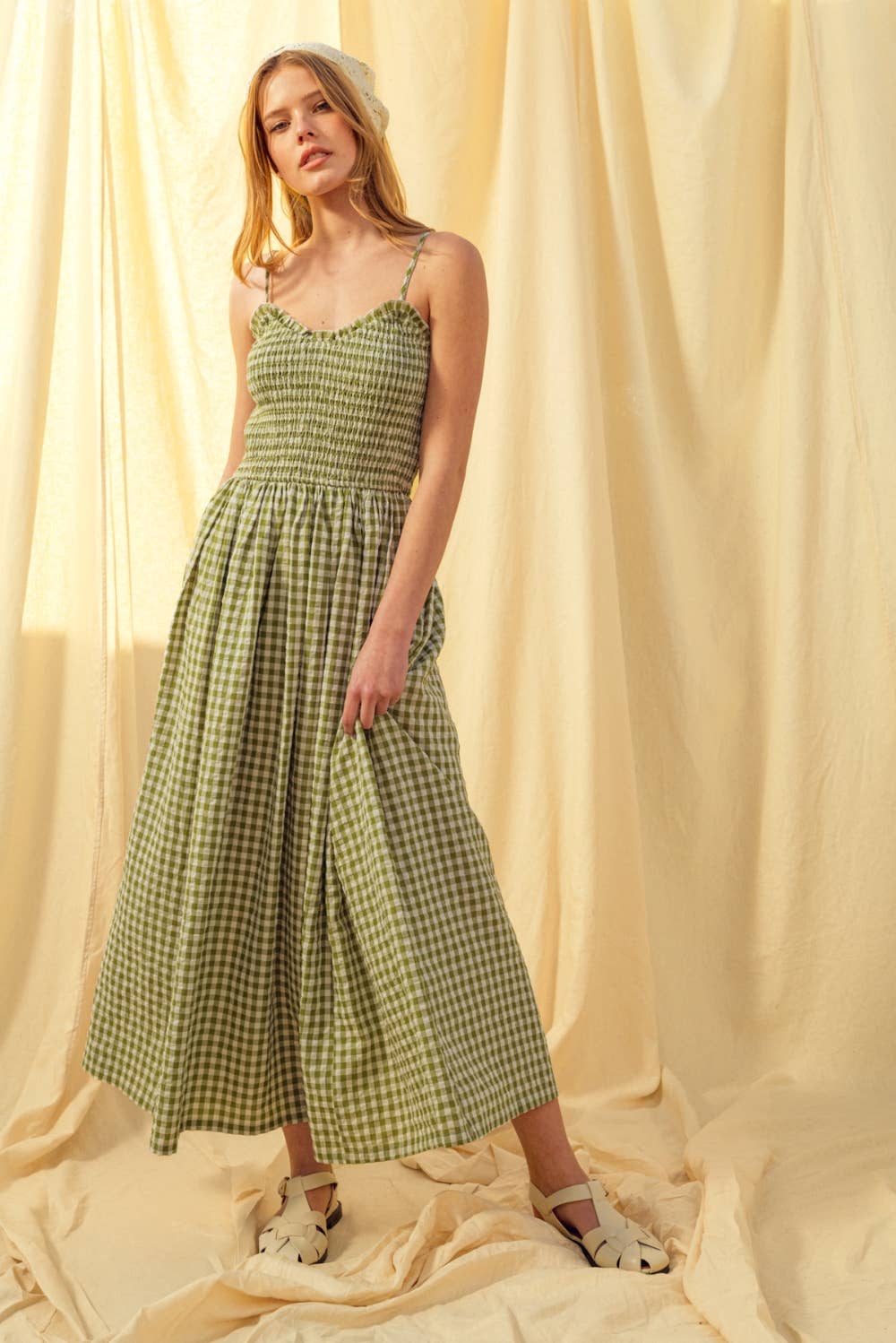 Gingham Long Dress