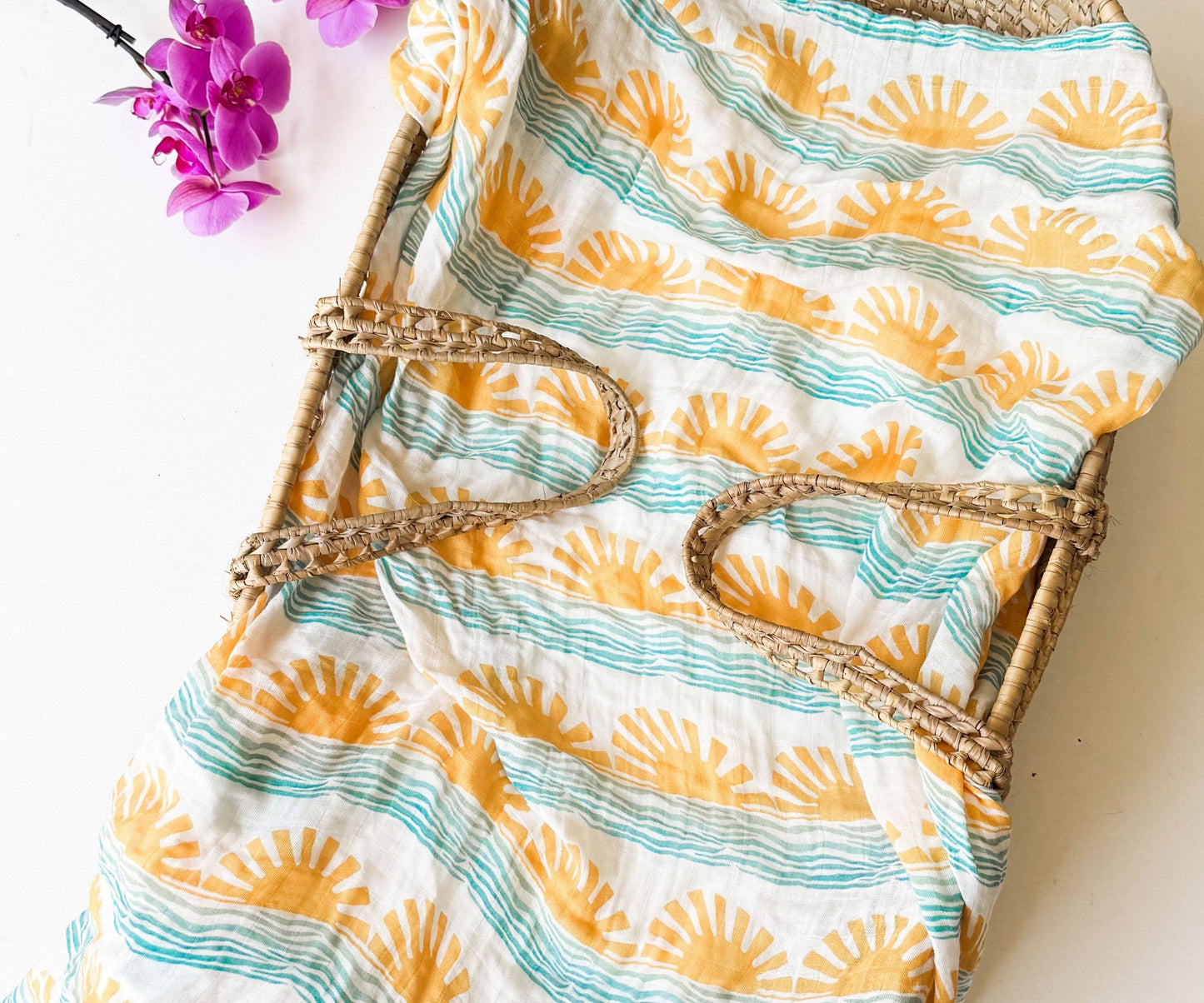 Sun + Wave Surfer Organic Bamboo Swaddle