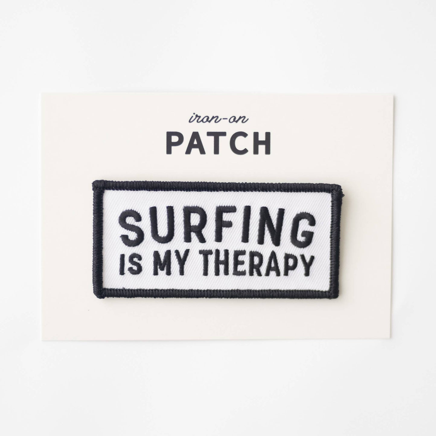Surfing Is My Therapy Embroidered Iron on Patch