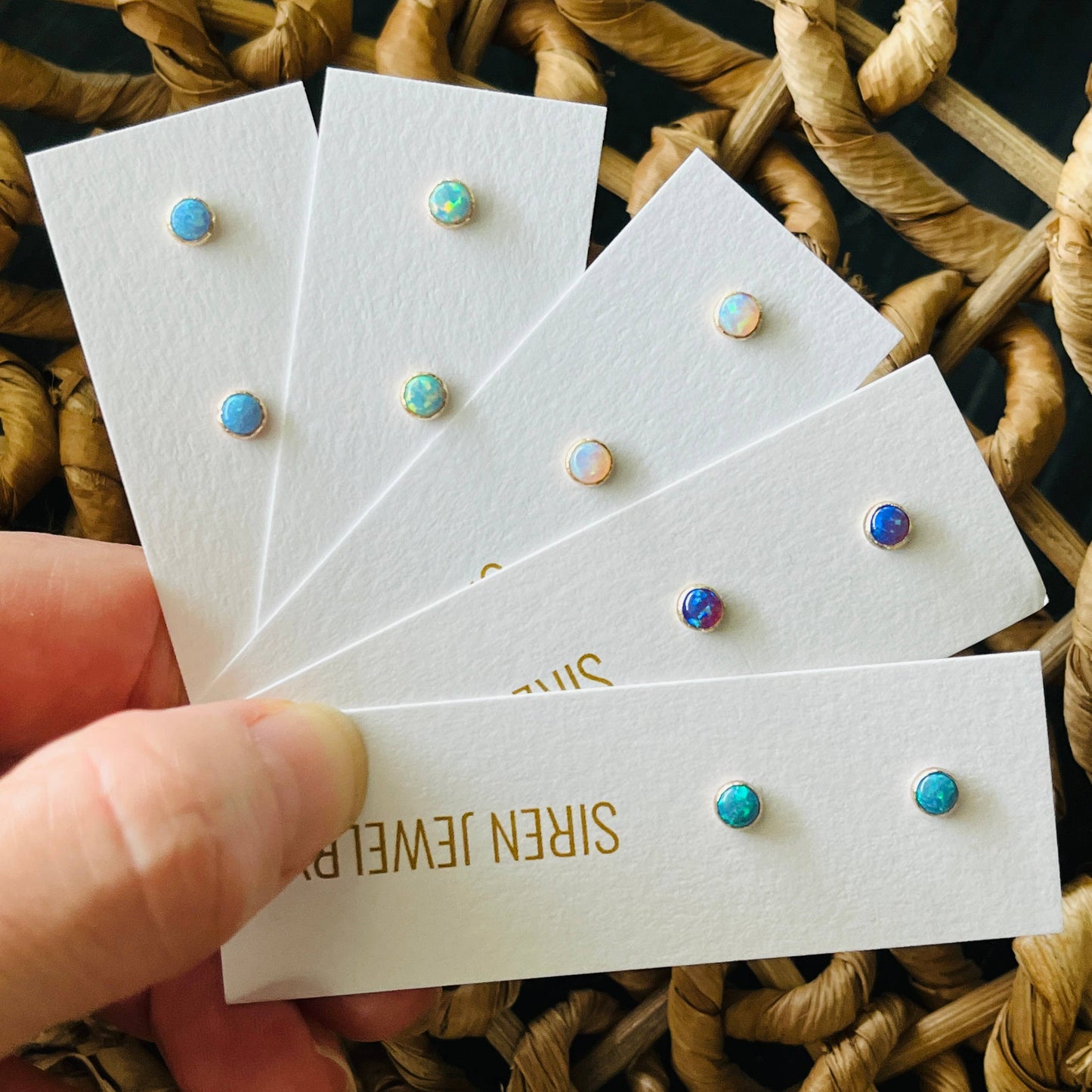 Small Opal Studs