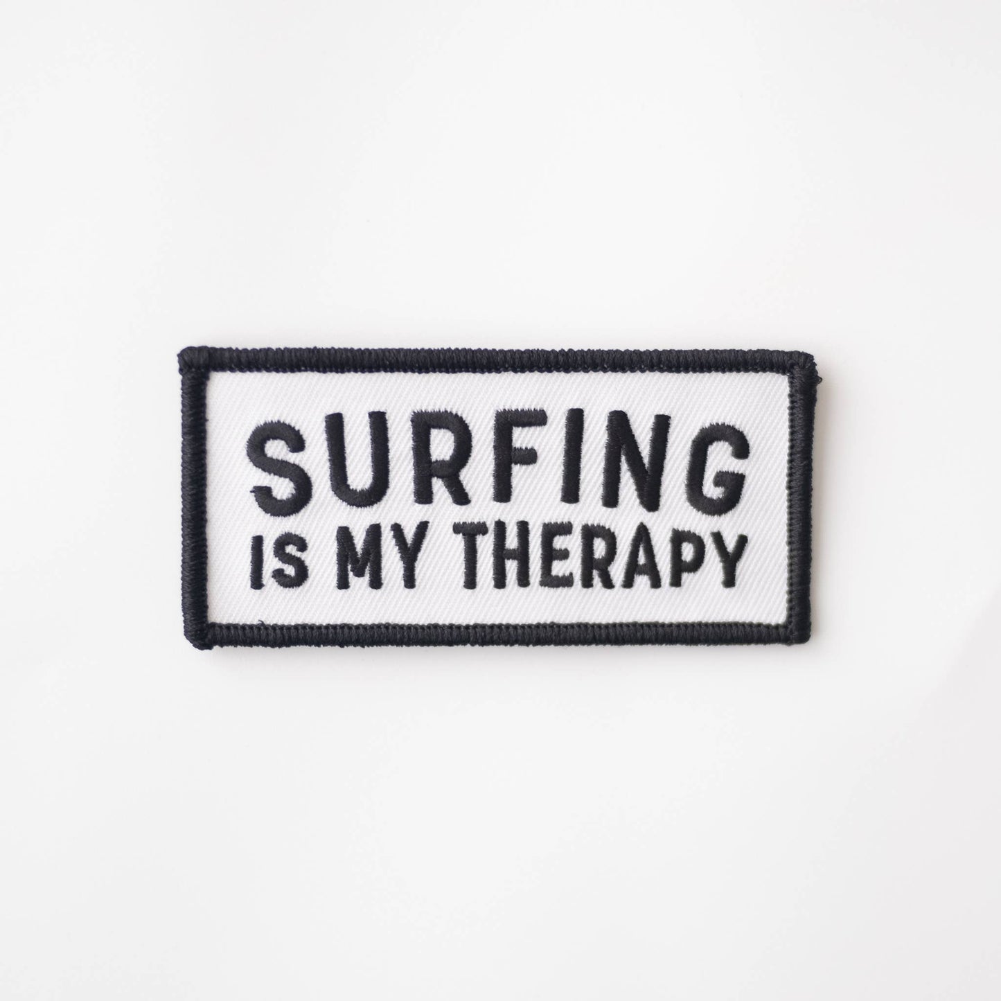 Surfing Is My Therapy Embroidered Iron on Patch