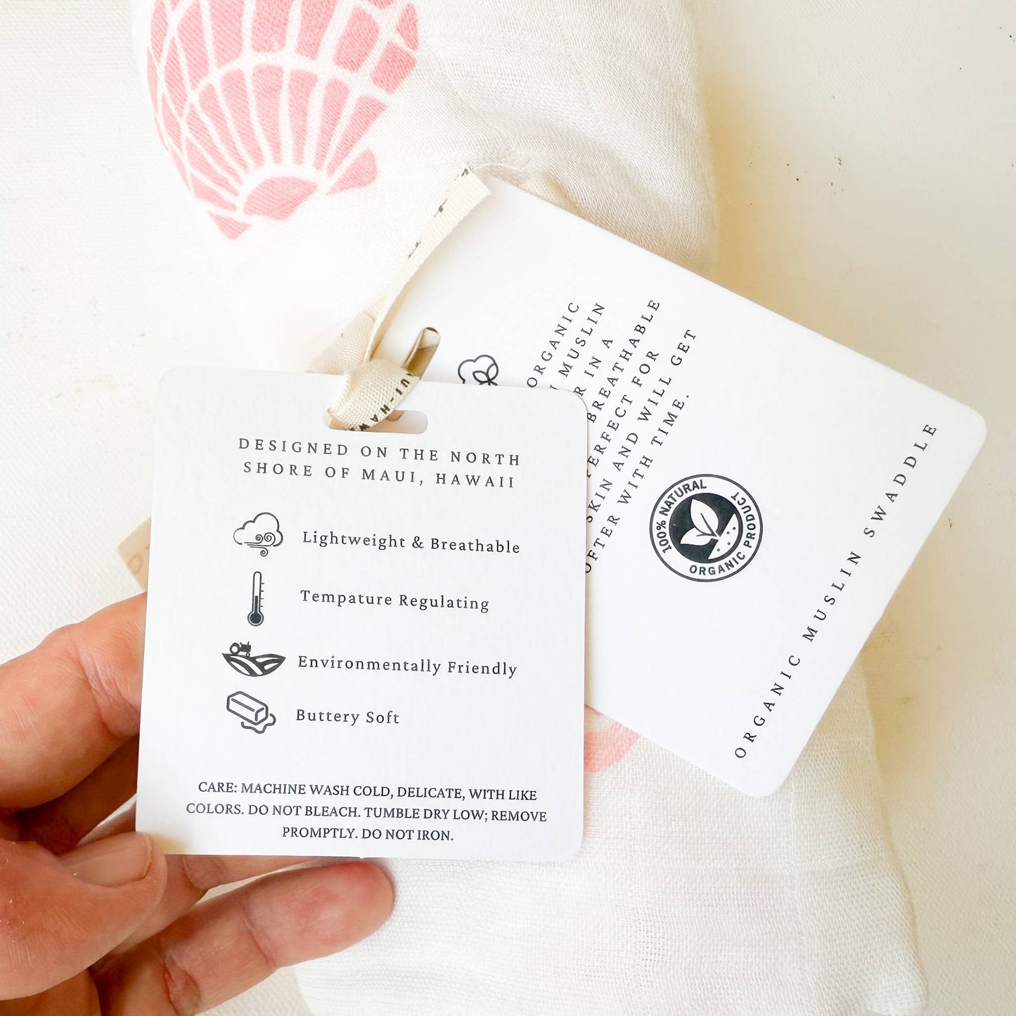 Seashell Print Organic Bamboo Swaddle