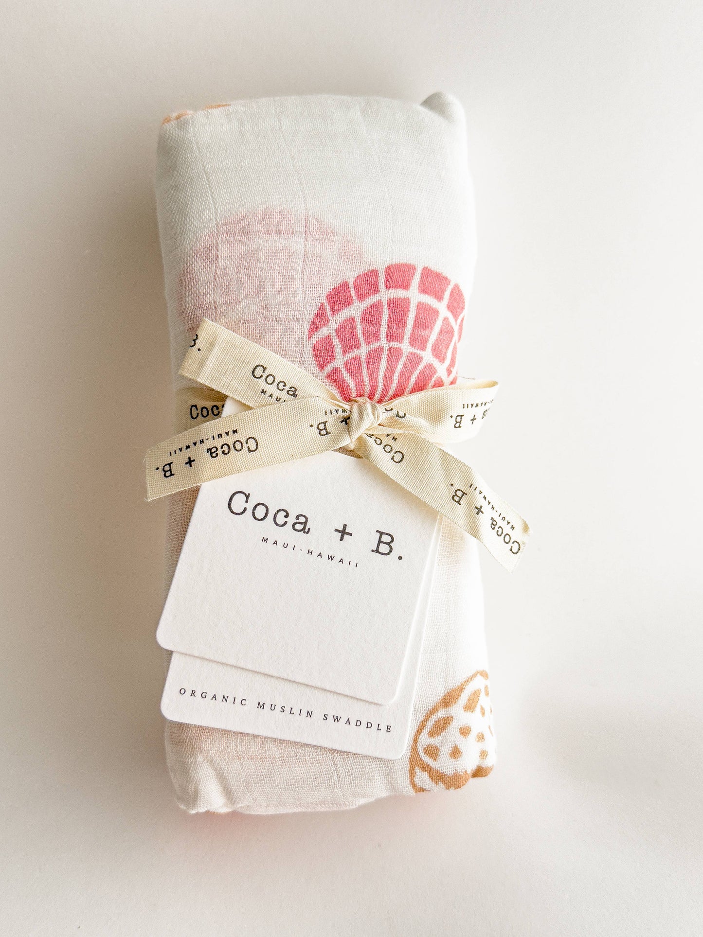 Seashell Print Organic Bamboo Swaddle