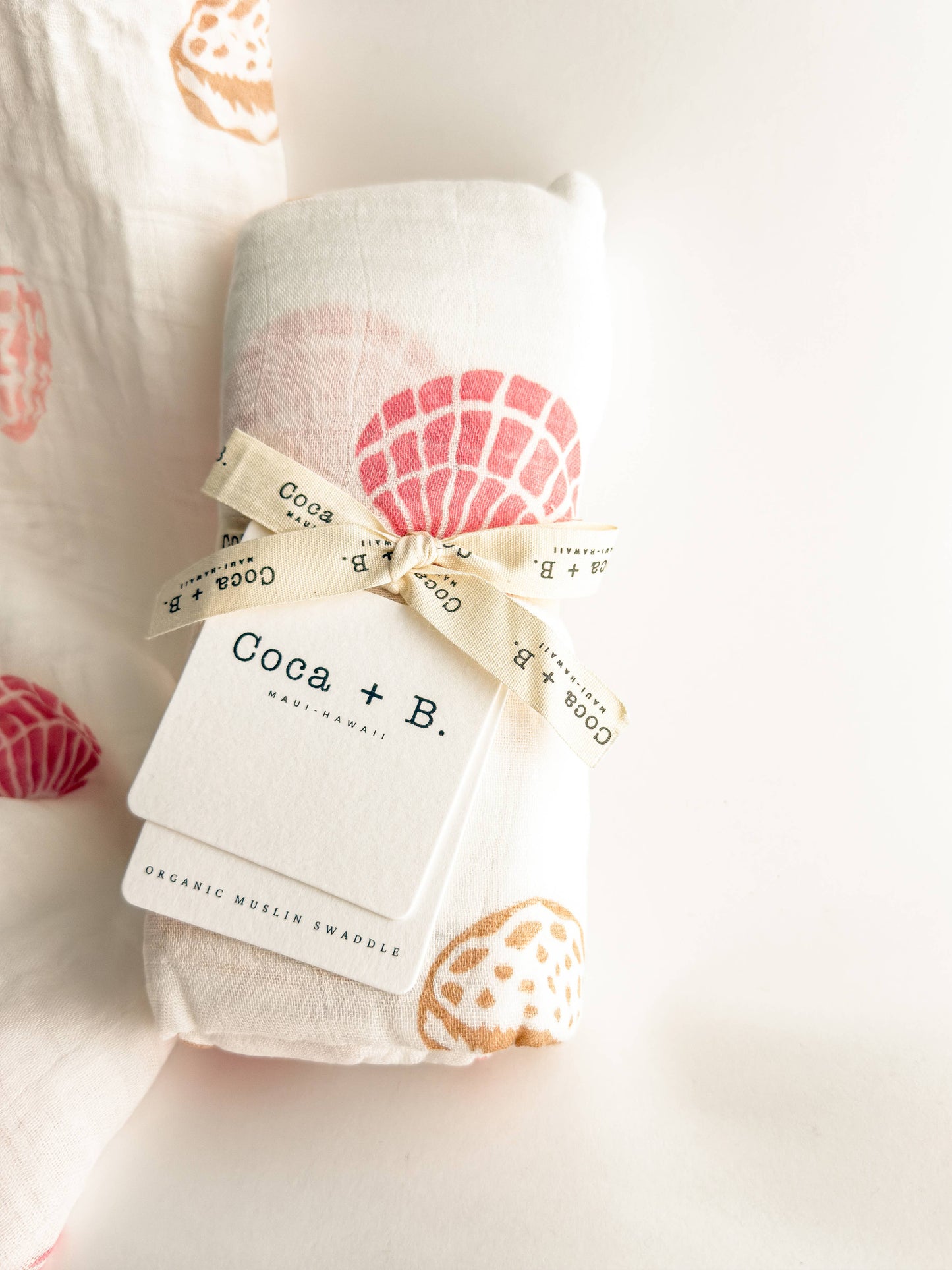 Seashell Print Organic Bamboo Swaddle