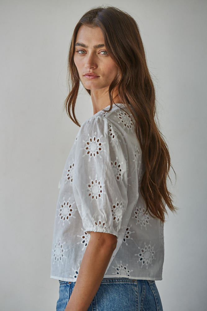 Alexie Eyelet Top