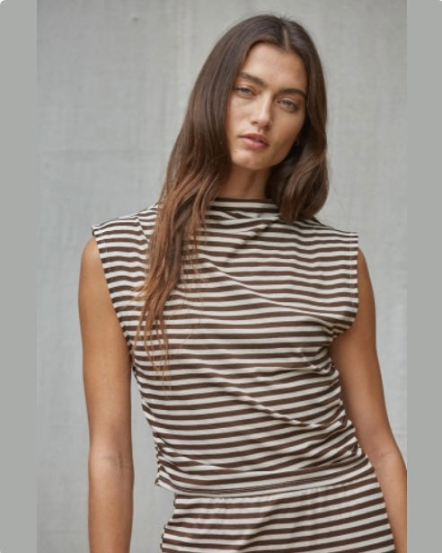 Fine Line Mock Sleeveless Top