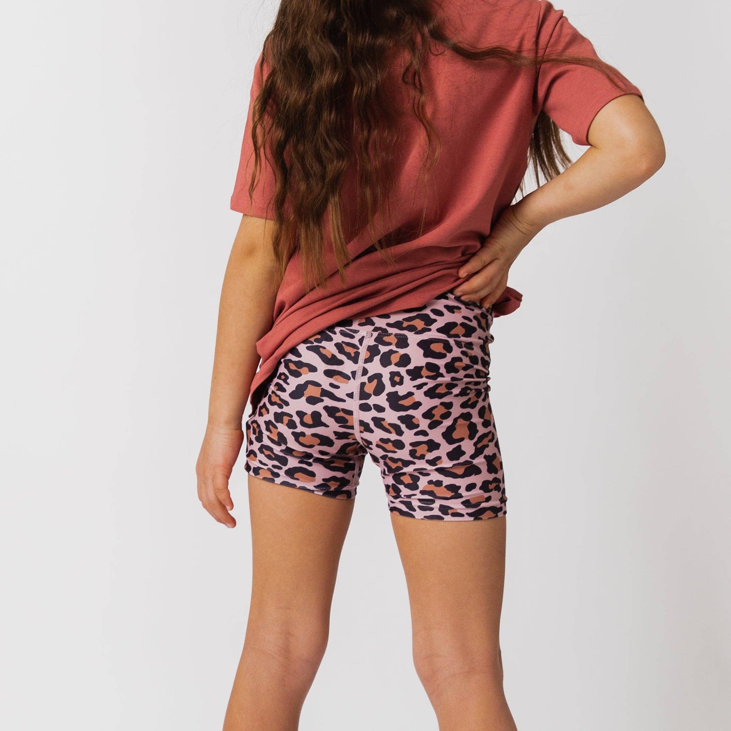 Girls Leopard Biker Short
