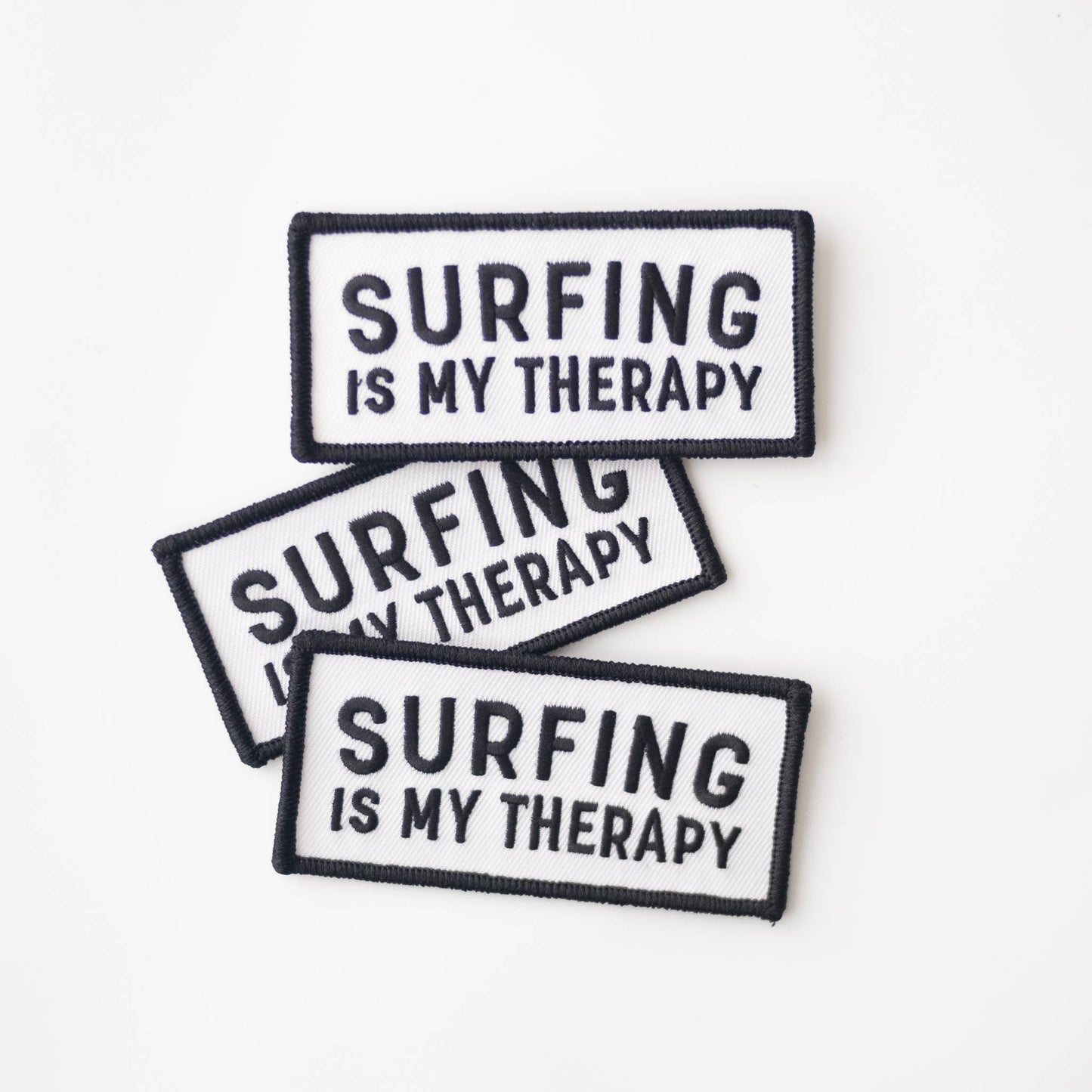 Surfing Is My Therapy Embroidered Iron on Patch