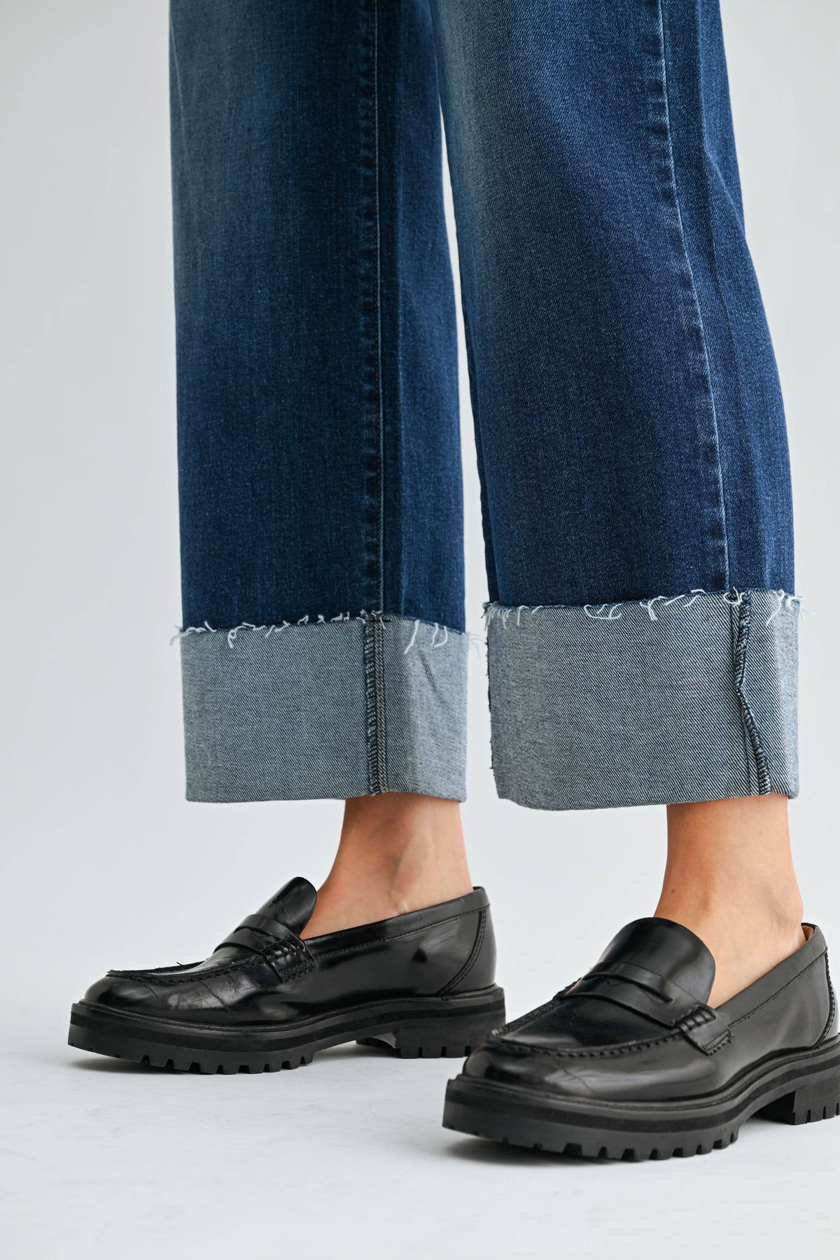 Scissor Cut Cuffed Wide Leg