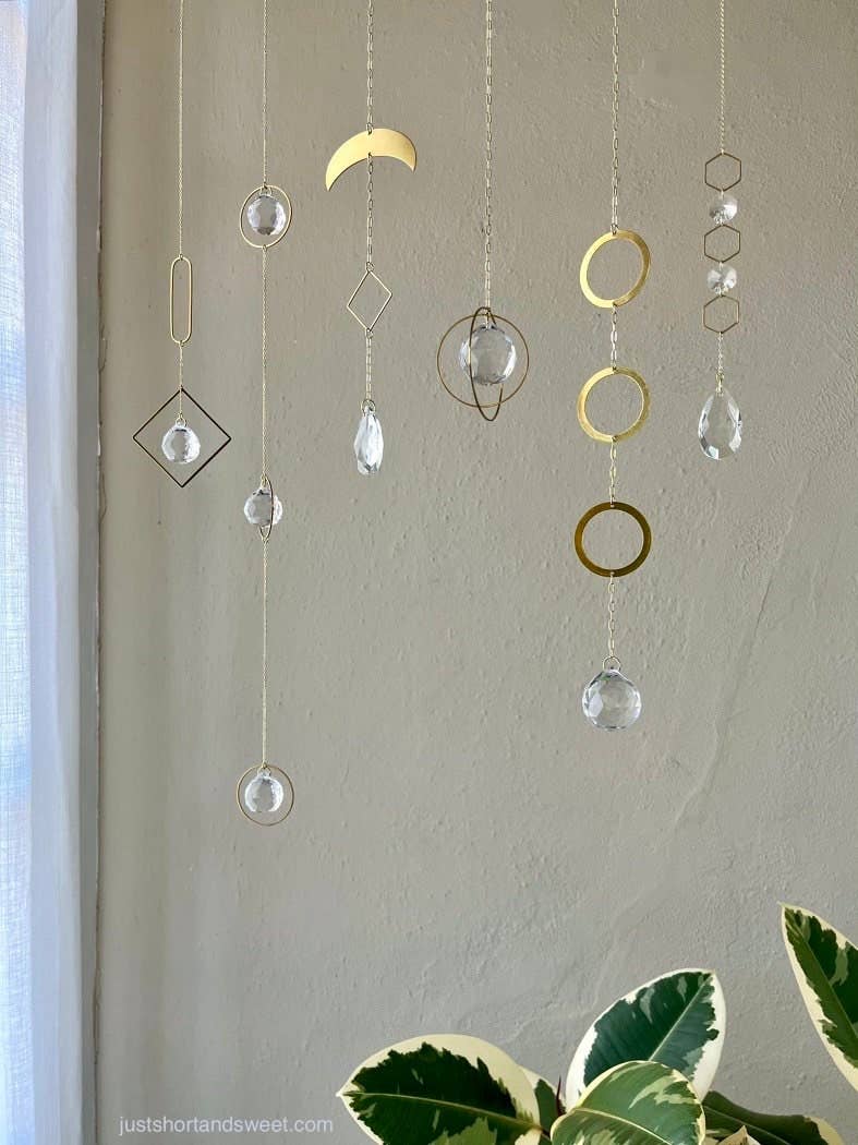 Kinetic Crystal Saturn Rings Prism Rainbow Suncatcher