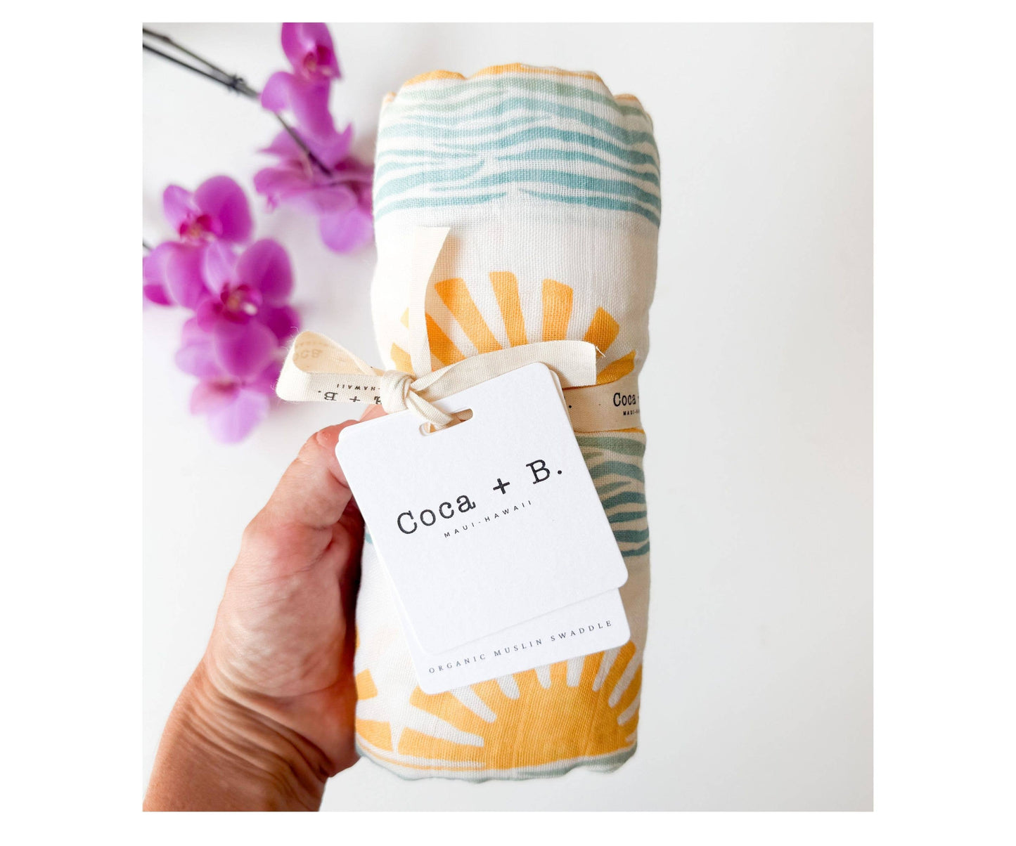 Sun + Wave Surfer Organic Bamboo Swaddle