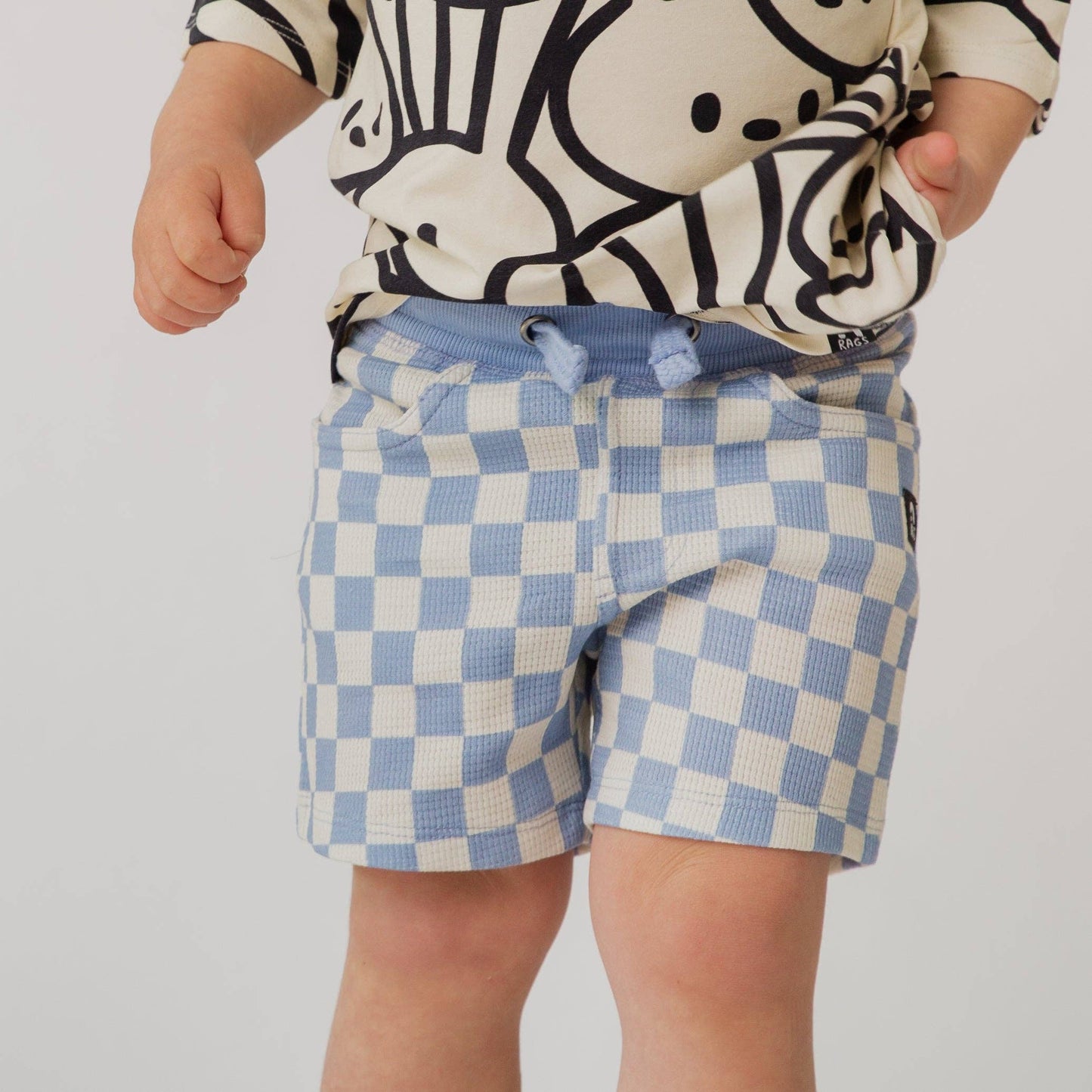Blue Check Waffle Shorts