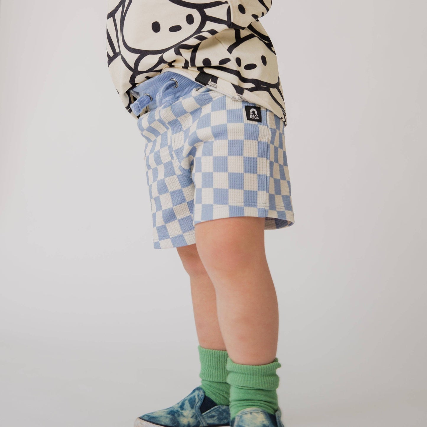 Blue Check Waffle Shorts