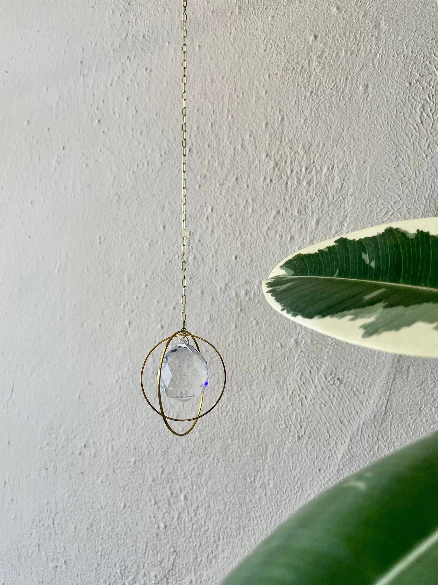 Kinetic Crystal Saturn Rings Prism Rainbow Suncatcher