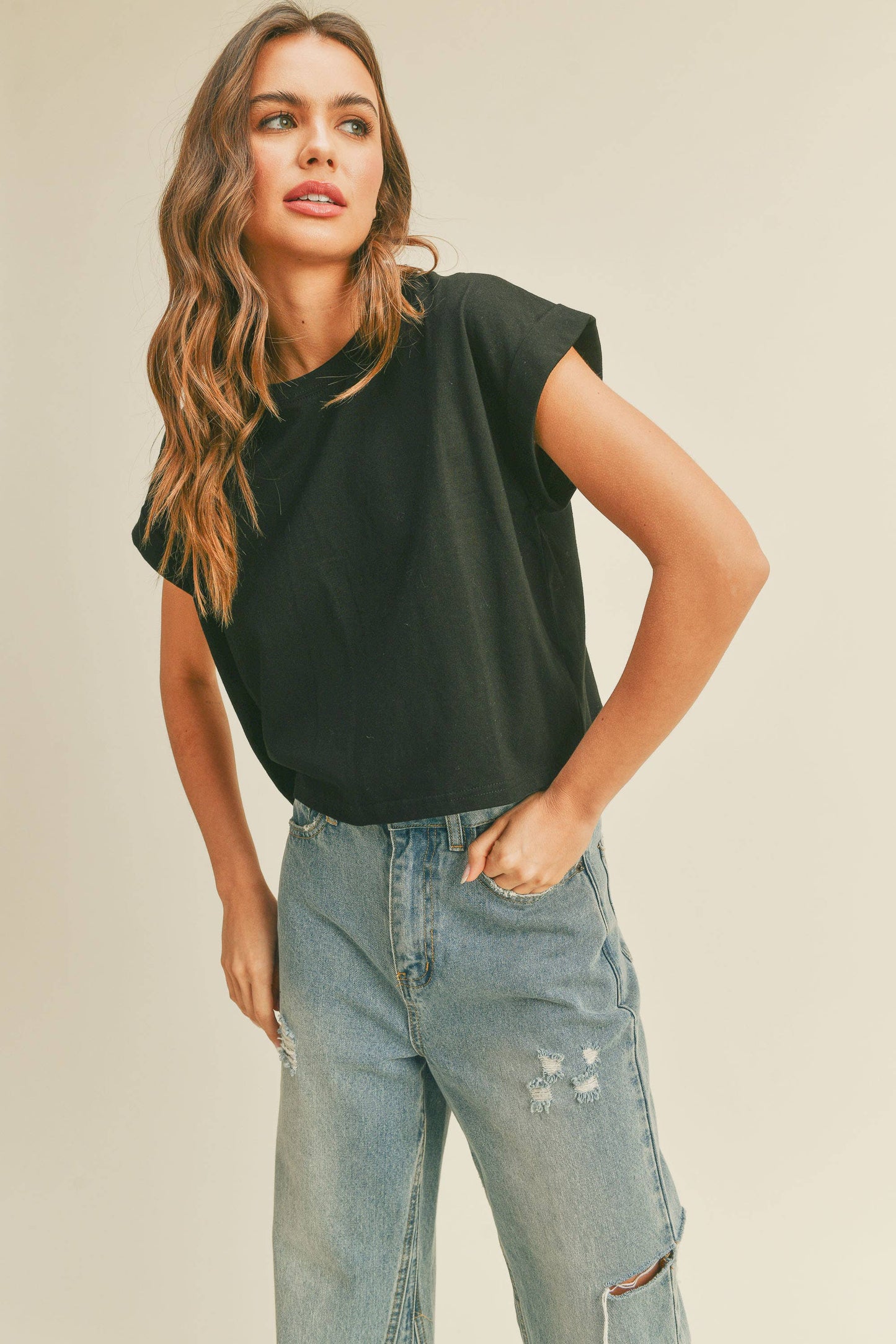 Randy Cuffed Sleeve Top