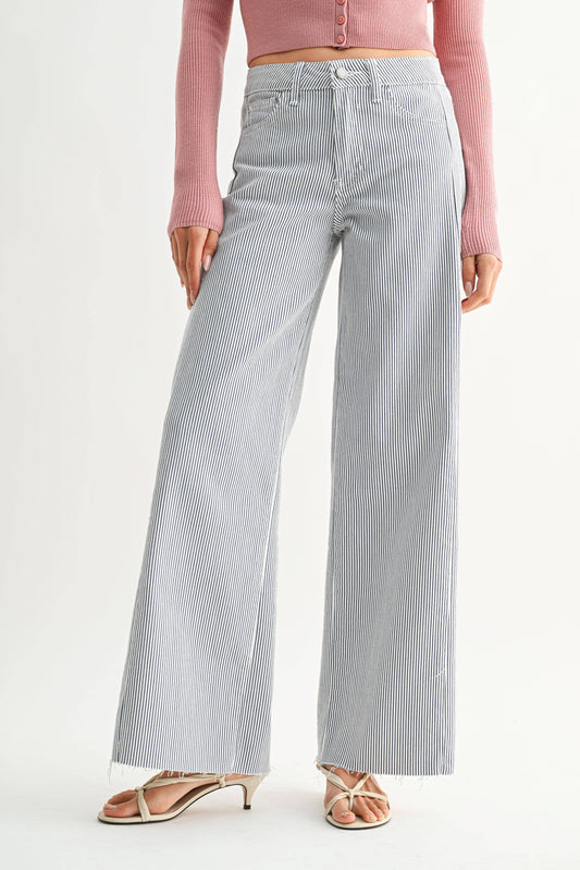 Blue + White Stripe Jean