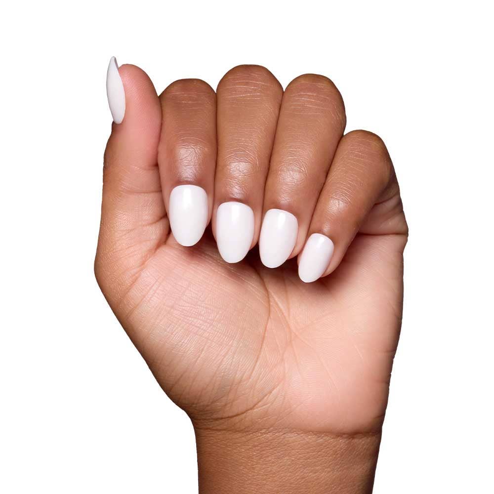White Swan Press-On Nails | Short Oval Solid