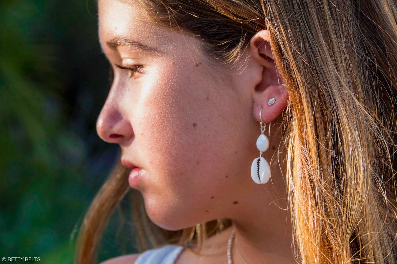 Morgan Cowrie Shell Drop Earrings