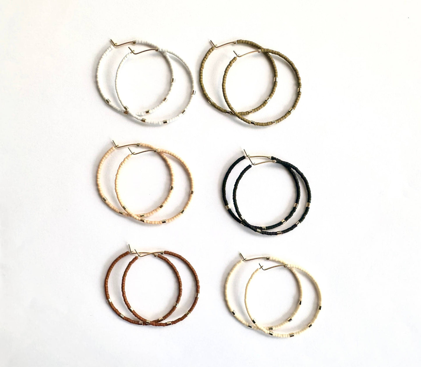 Large Minimalist Gold Bar Hoops