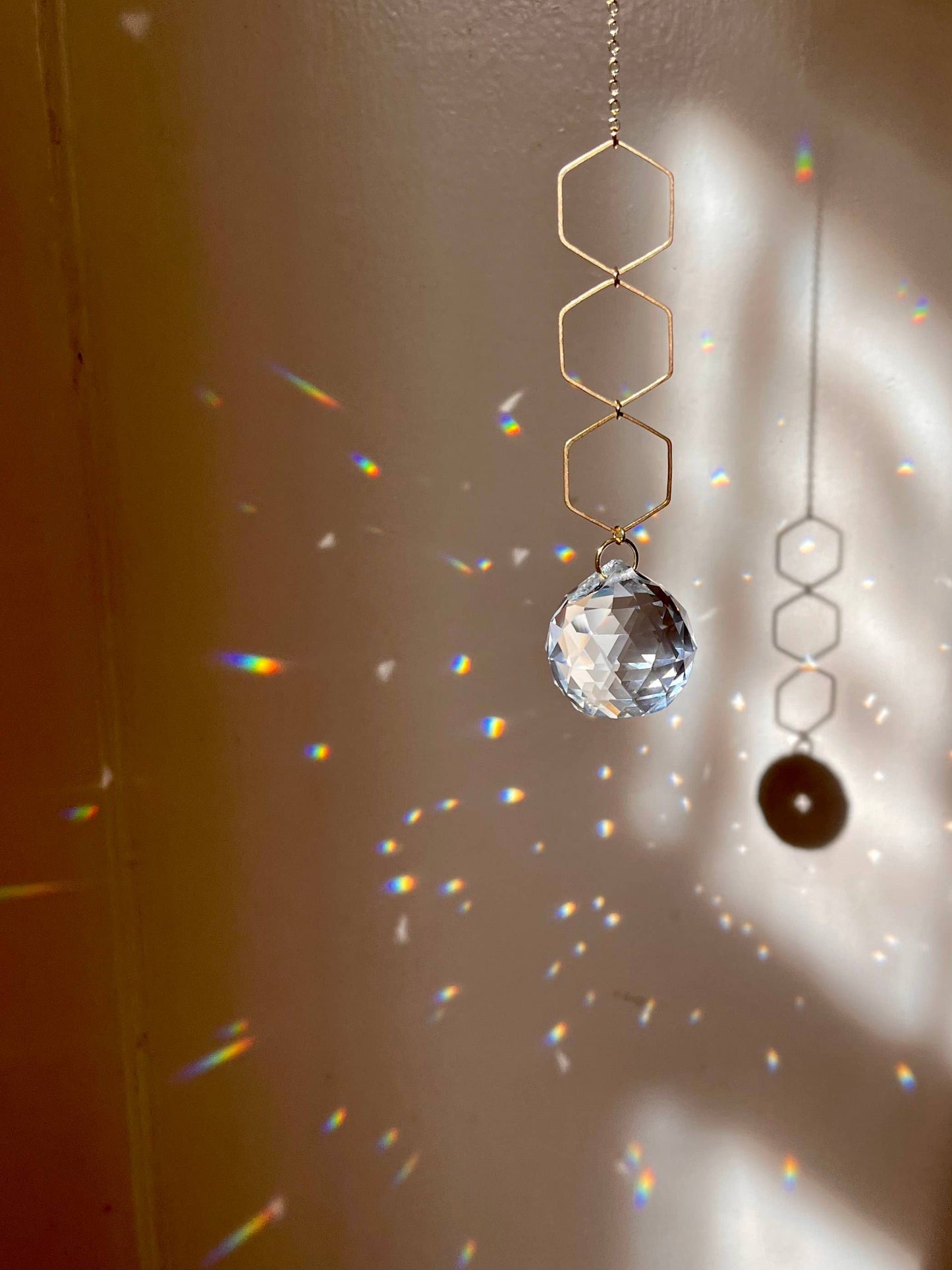 Large Hexagons Sun Catcher