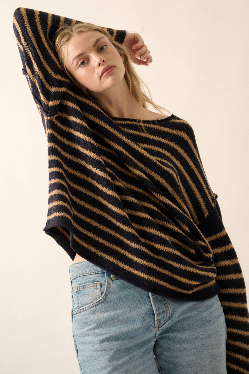 Striped Textured Sweater