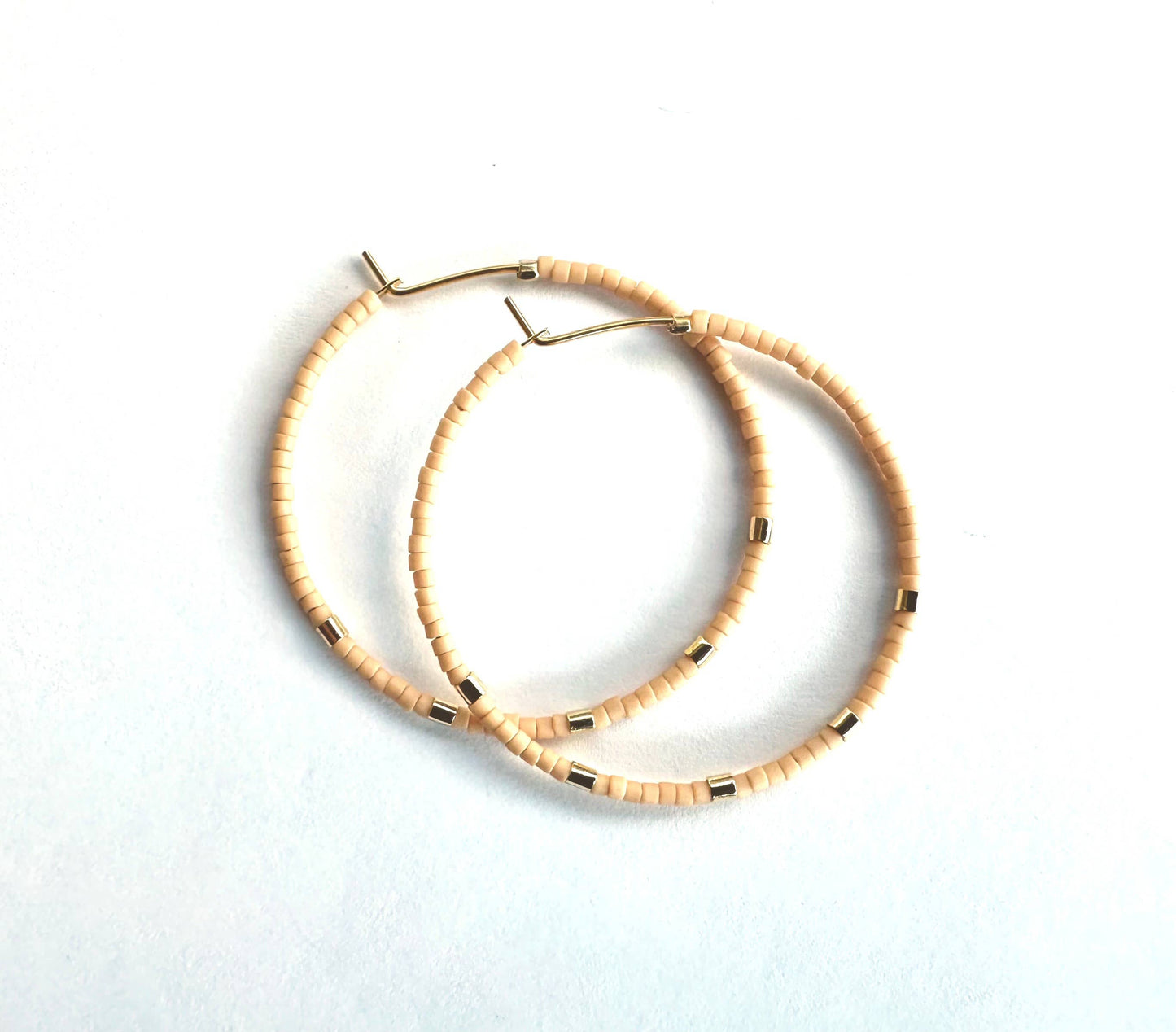 Large Minimalist Gold Bar Hoops