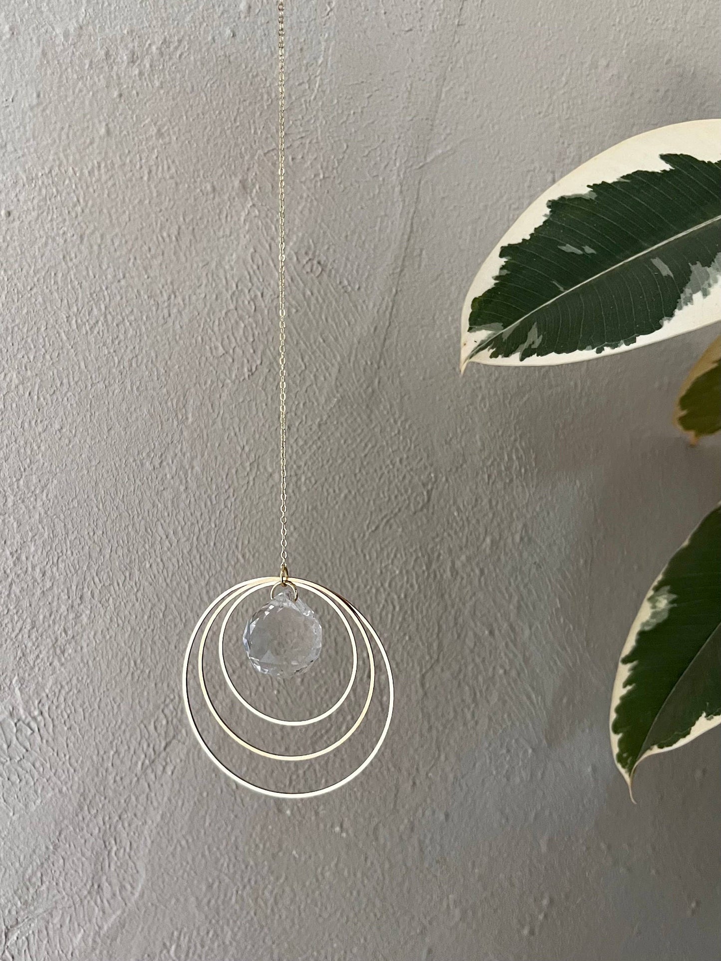 Gold Sun Catcher with Crystal Prism