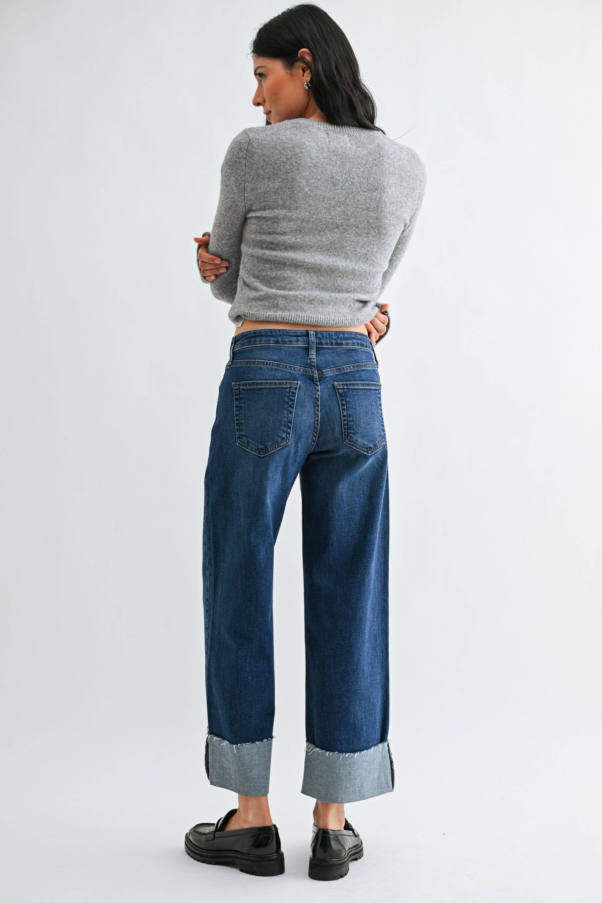 Scissor Cut Cuffed Wide Leg