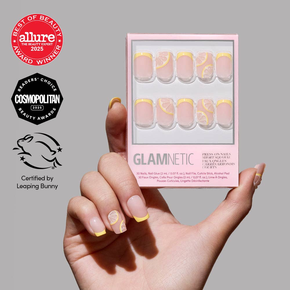 Limonata Press-On Nails | Yellow French Tip Short Squoval