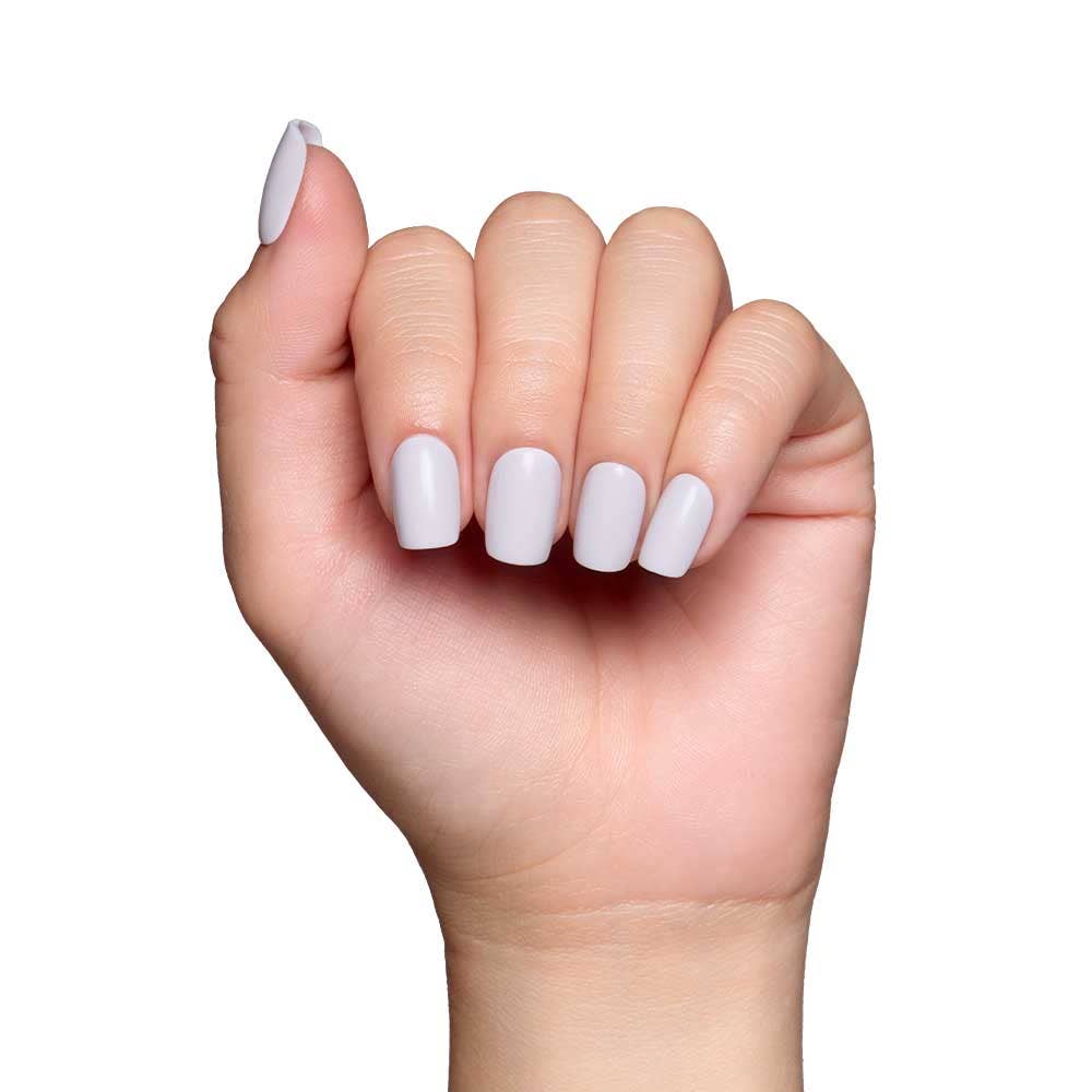 Lilac Gray Press-On Nails | Short Squoval
