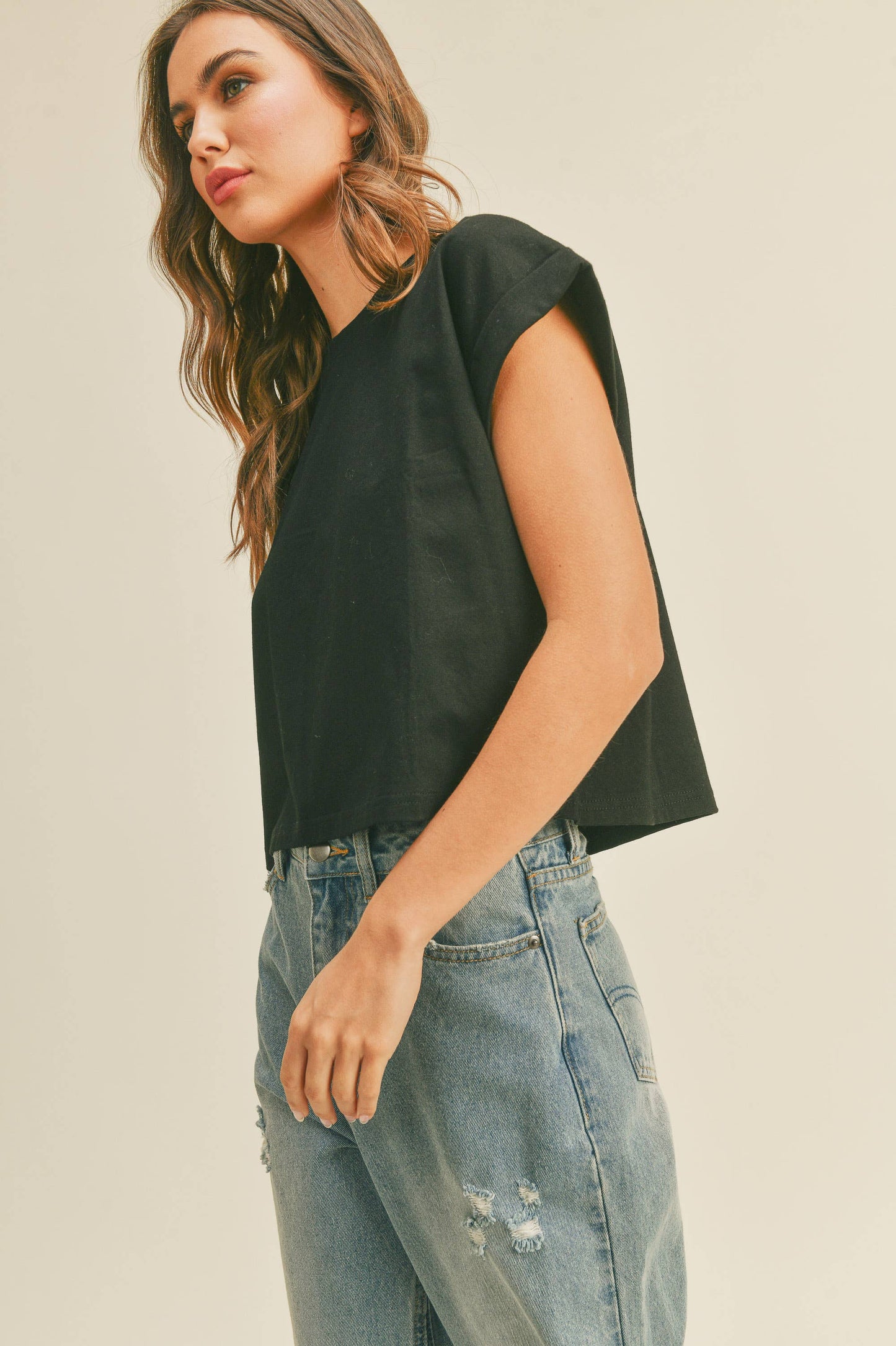 Randy Cuffed Sleeve Top