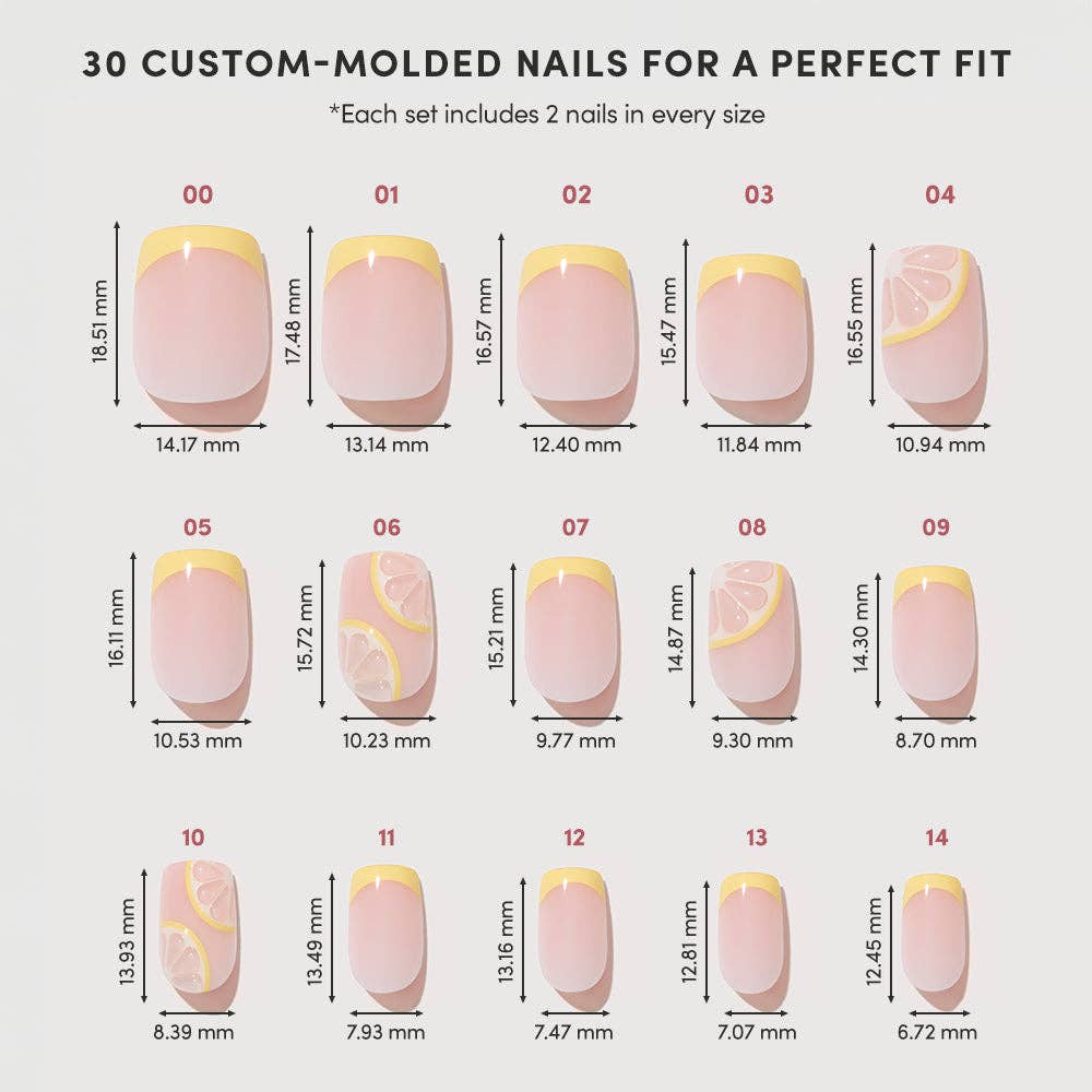 Limonata Press-On Nails | Yellow French Tip Short Squoval