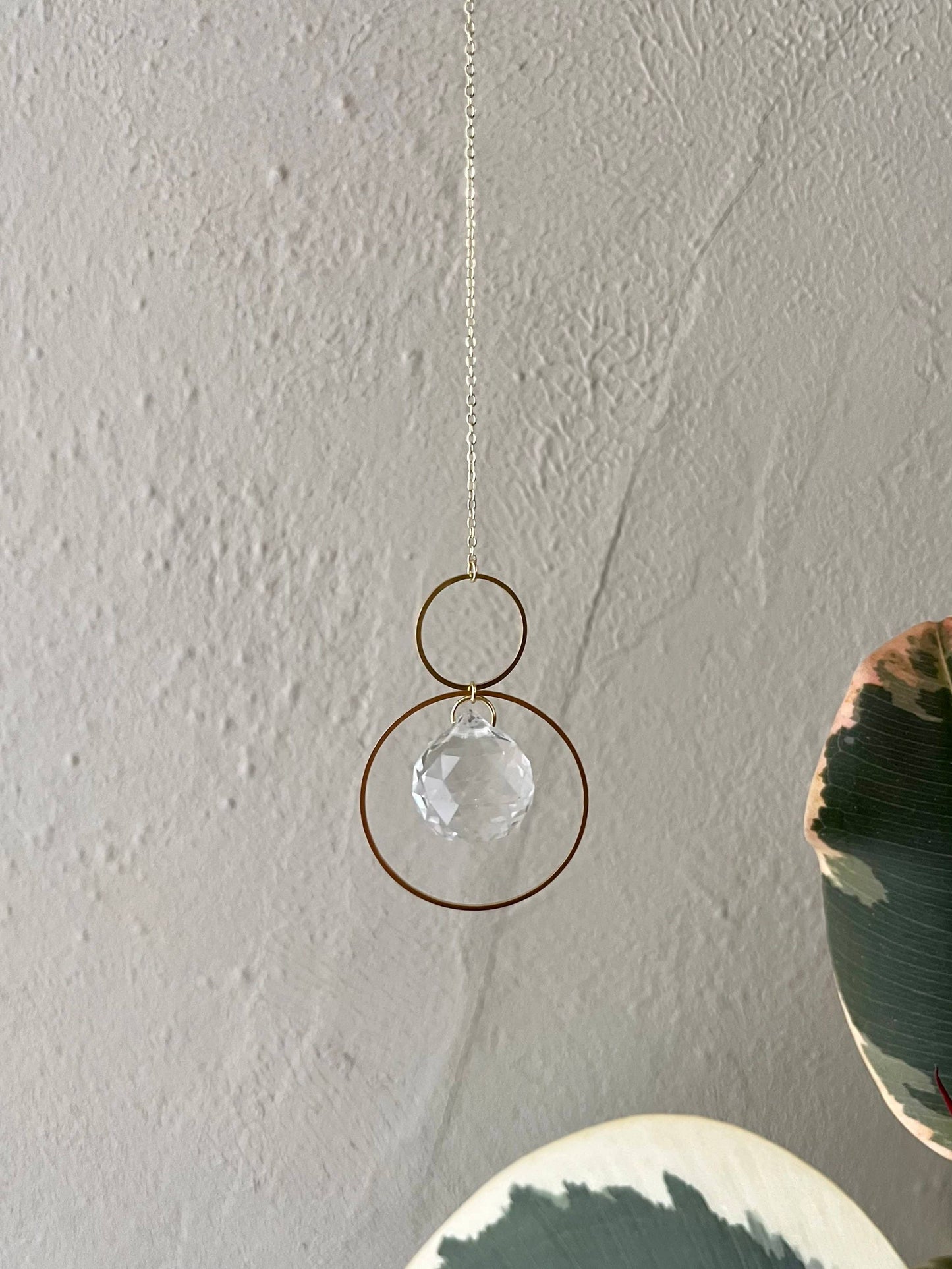 Double Circles Crystal Prism Sun Catcher Rainbow Maker