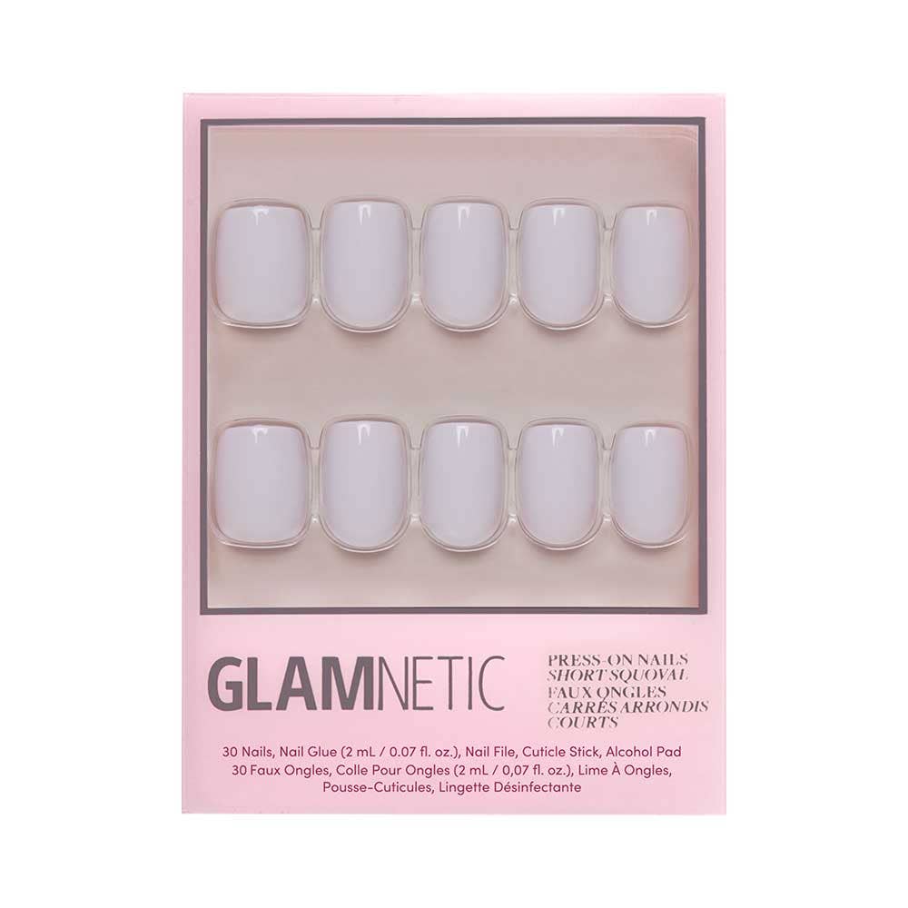 Lilac Gray Press-On Nails | Short Squoval