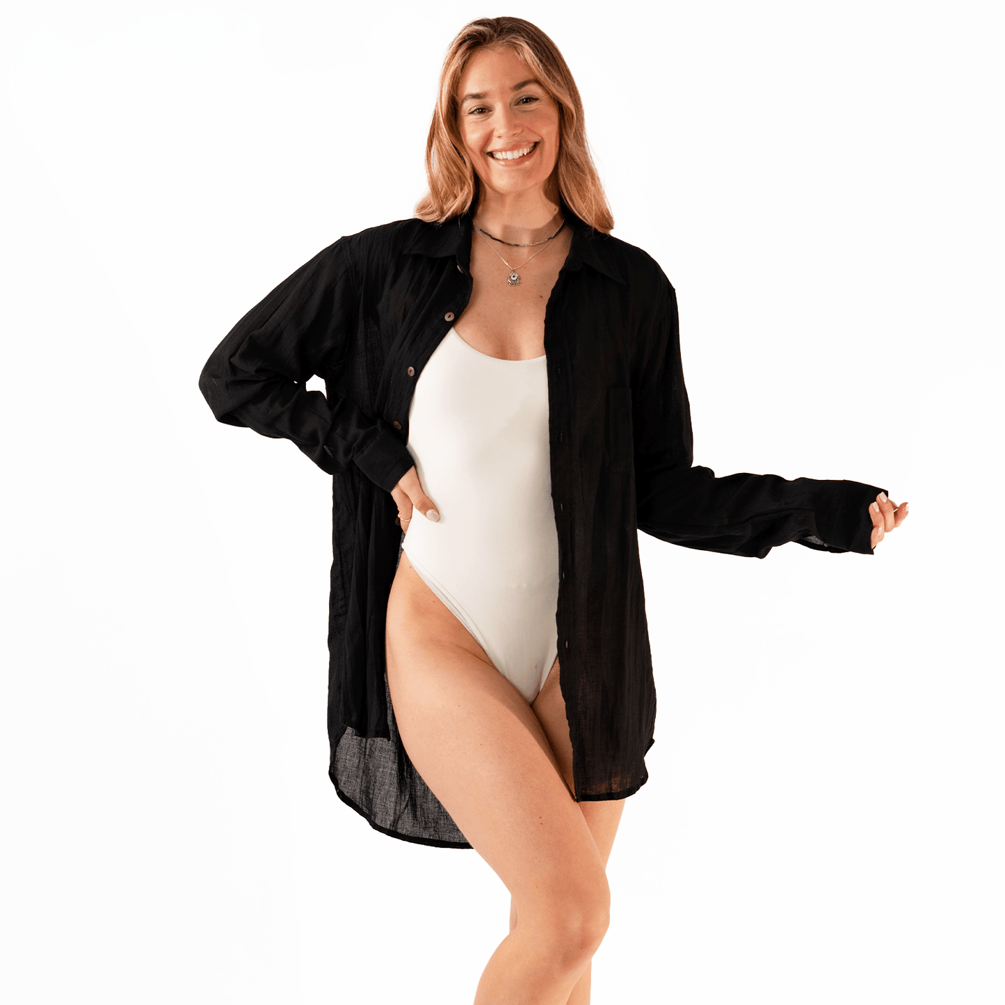 Boyfriend Black Button Up