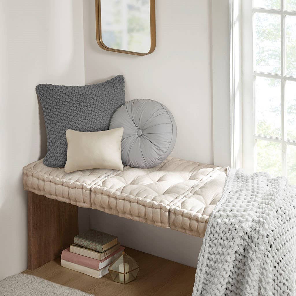 Square Floor Cushion, Ivory