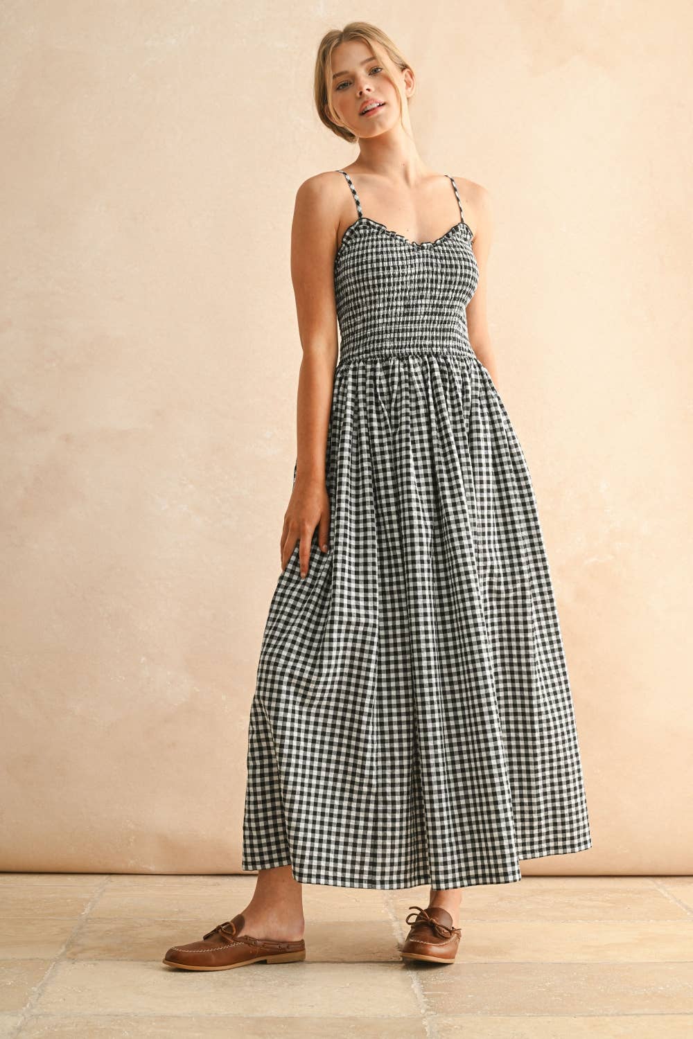 Gingham Long Dress