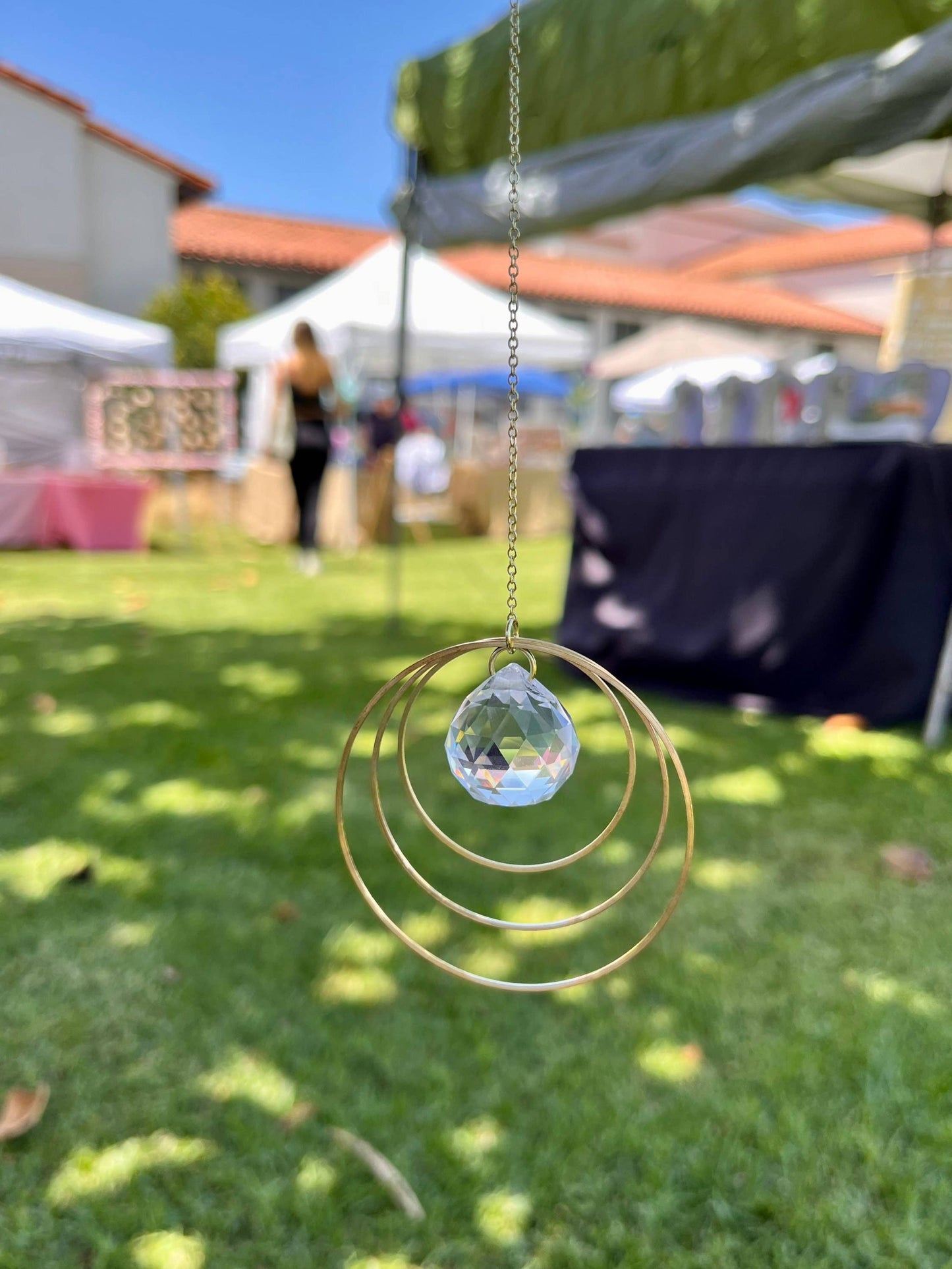 Gold Sun Catcher with Crystal Prism