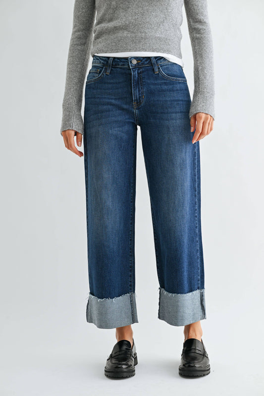 Scissor Cut Cuffed Wide Leg