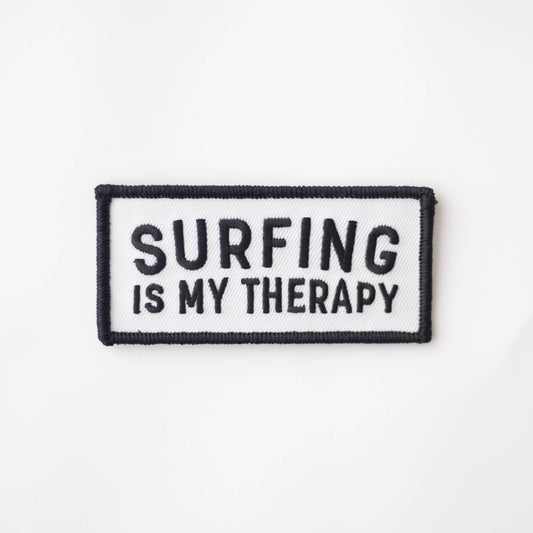 Surfing Is My Therapy Embroidered Iron on Patch