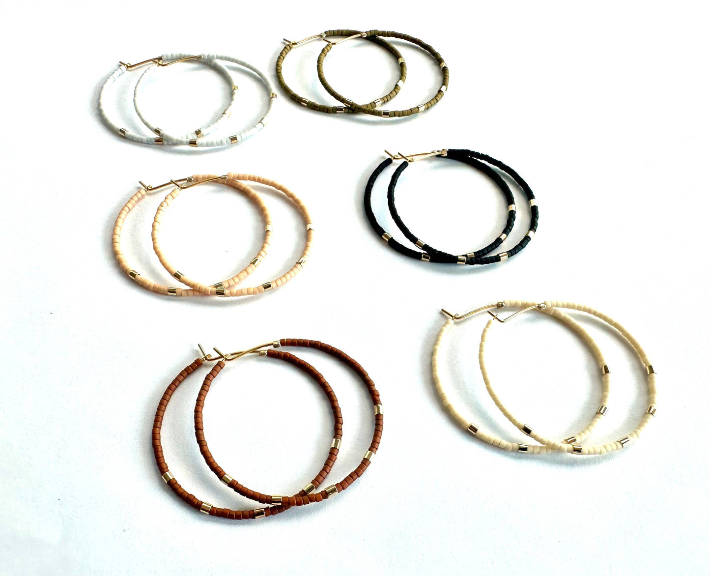Large Minimalist Gold Bar Hoops