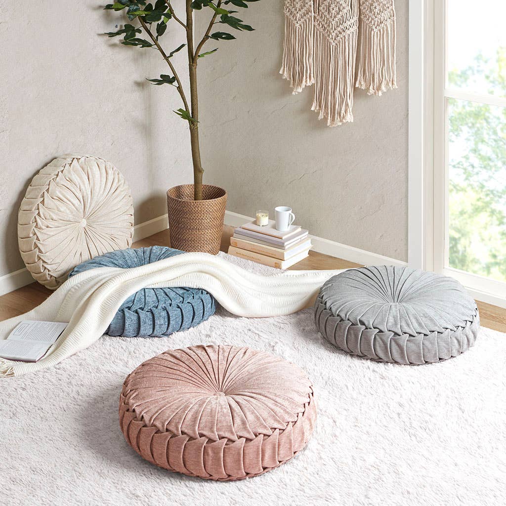Pleated Round Floor Cushion