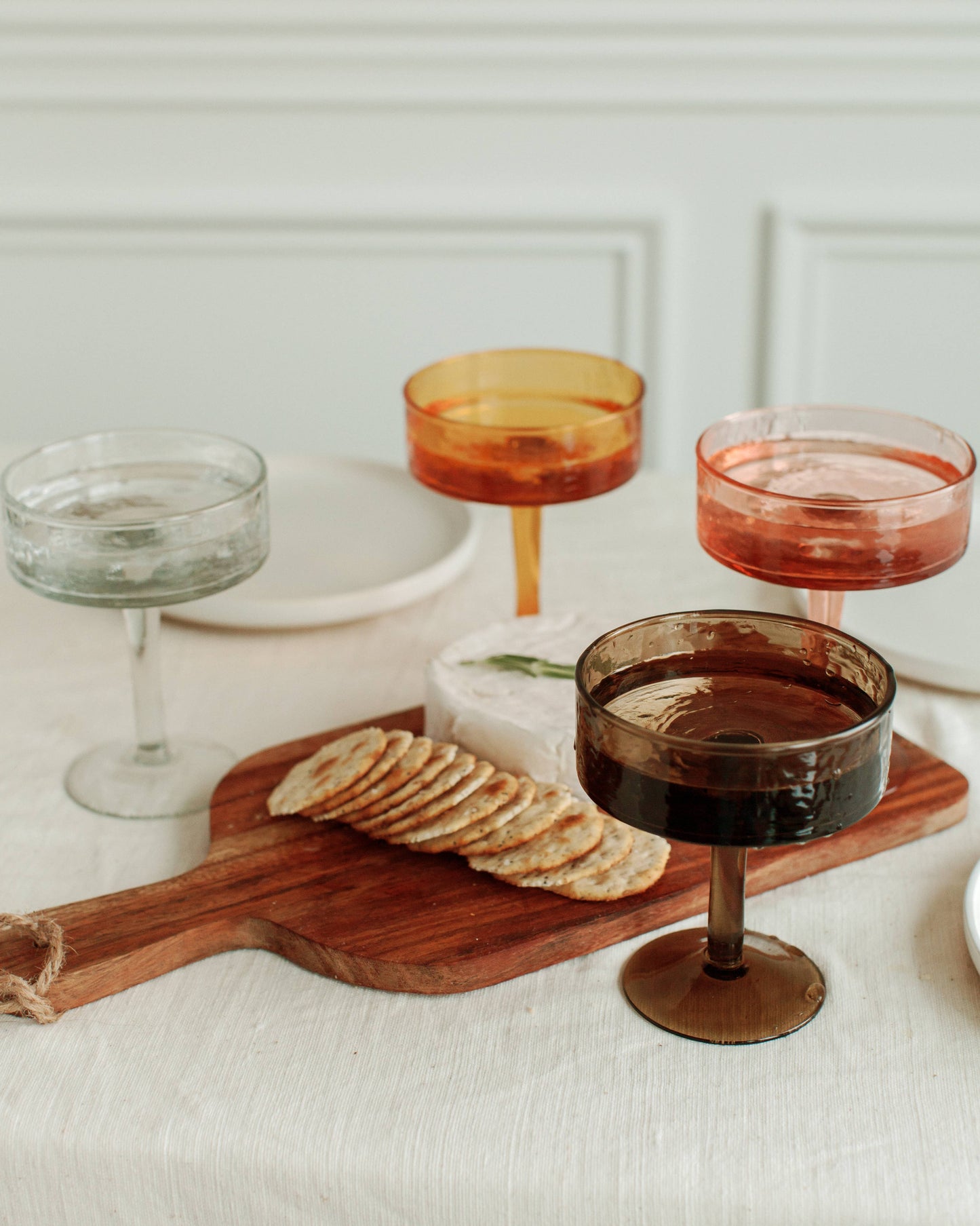 Handblown Cocktail Glass Pair