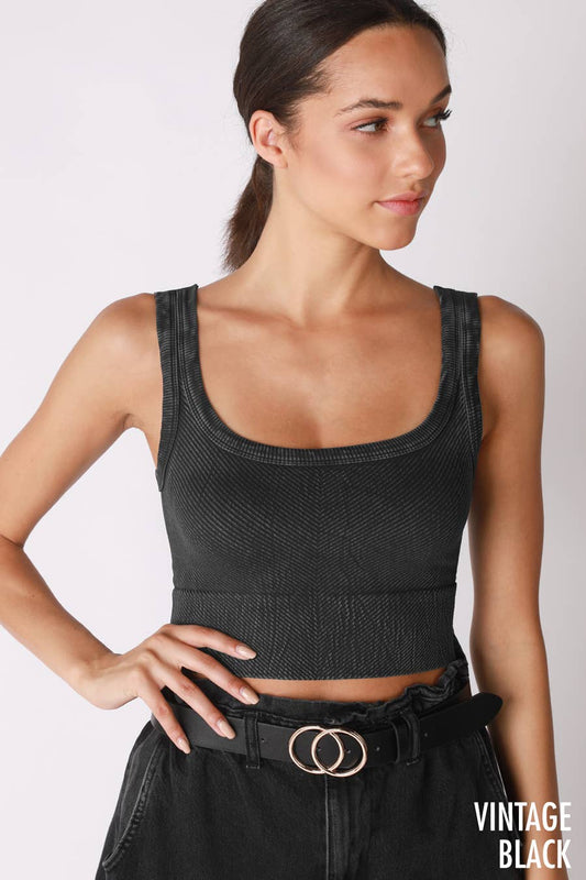 Vintage Chevron Crop Top