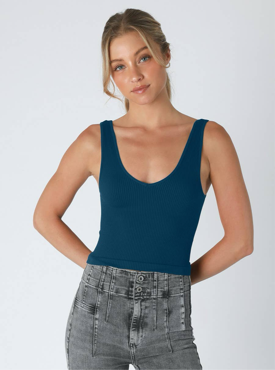 Reversible Ribbed Crop Top